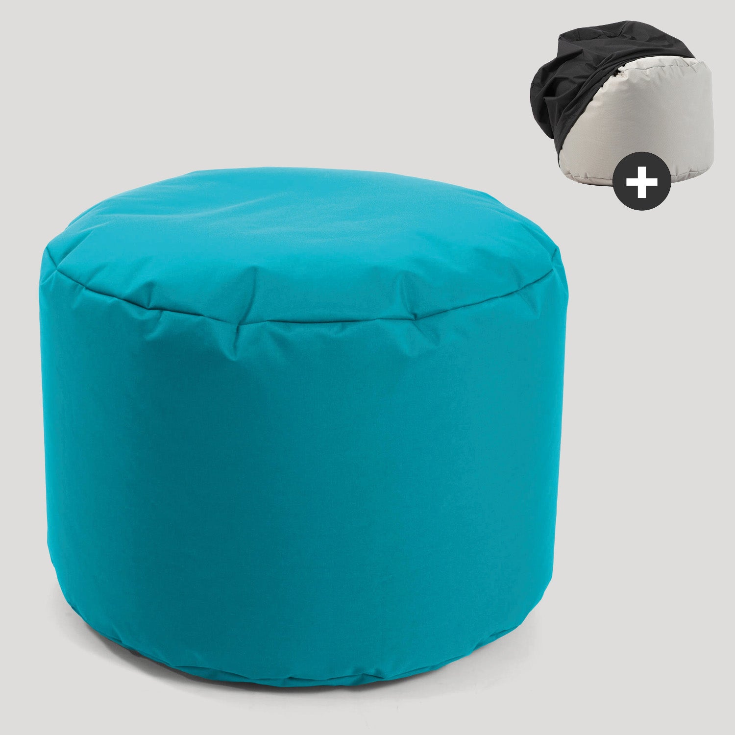 Outdoor Pouf Hocker Sitzkissen Bodenkissen 'Der Ruhepouf' Fußhocker rund