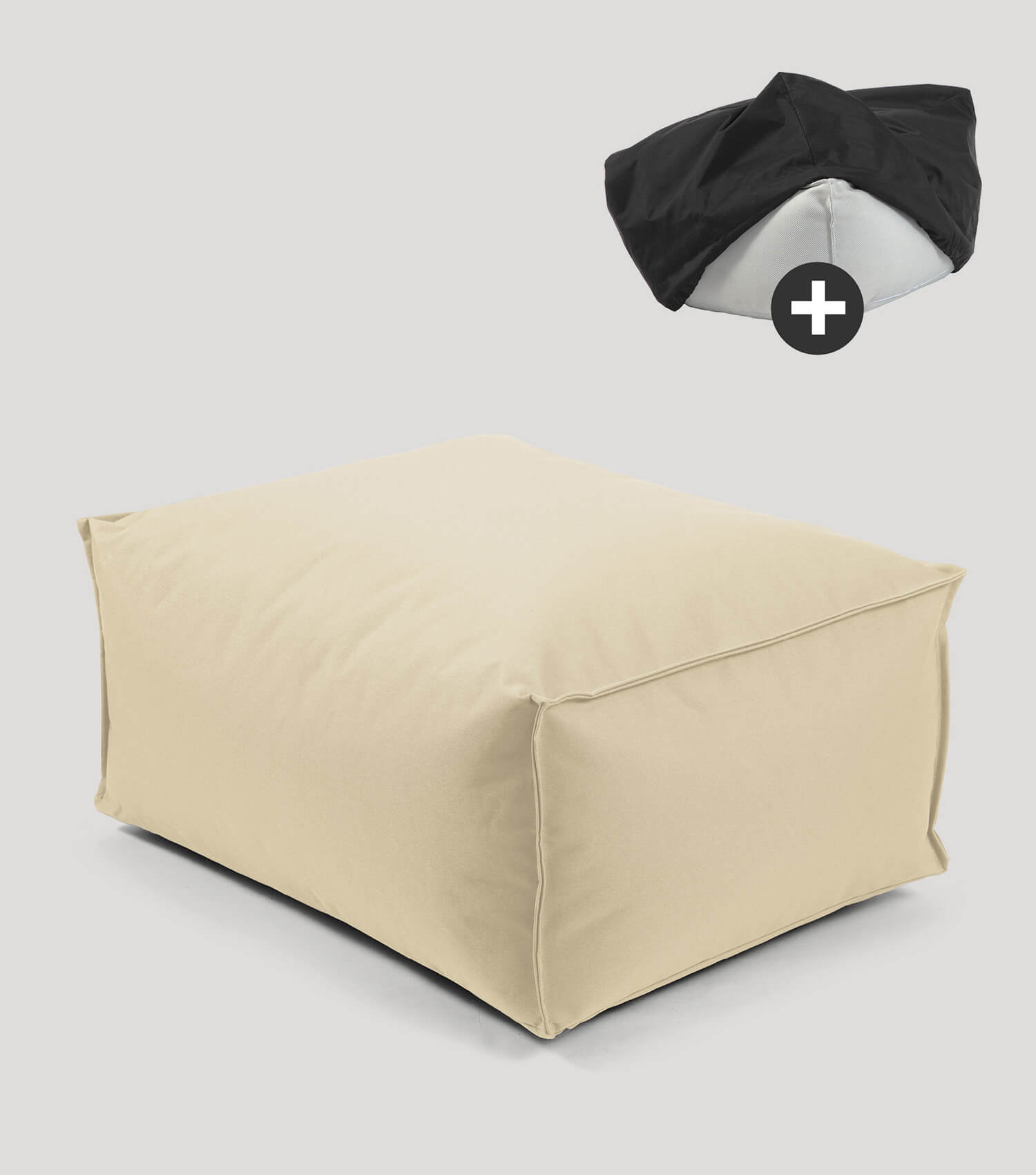 Outdoor Pouf Hocker Sitzkissen Bodenkissen 'Der Ruhepouf' Fußhocker eckig