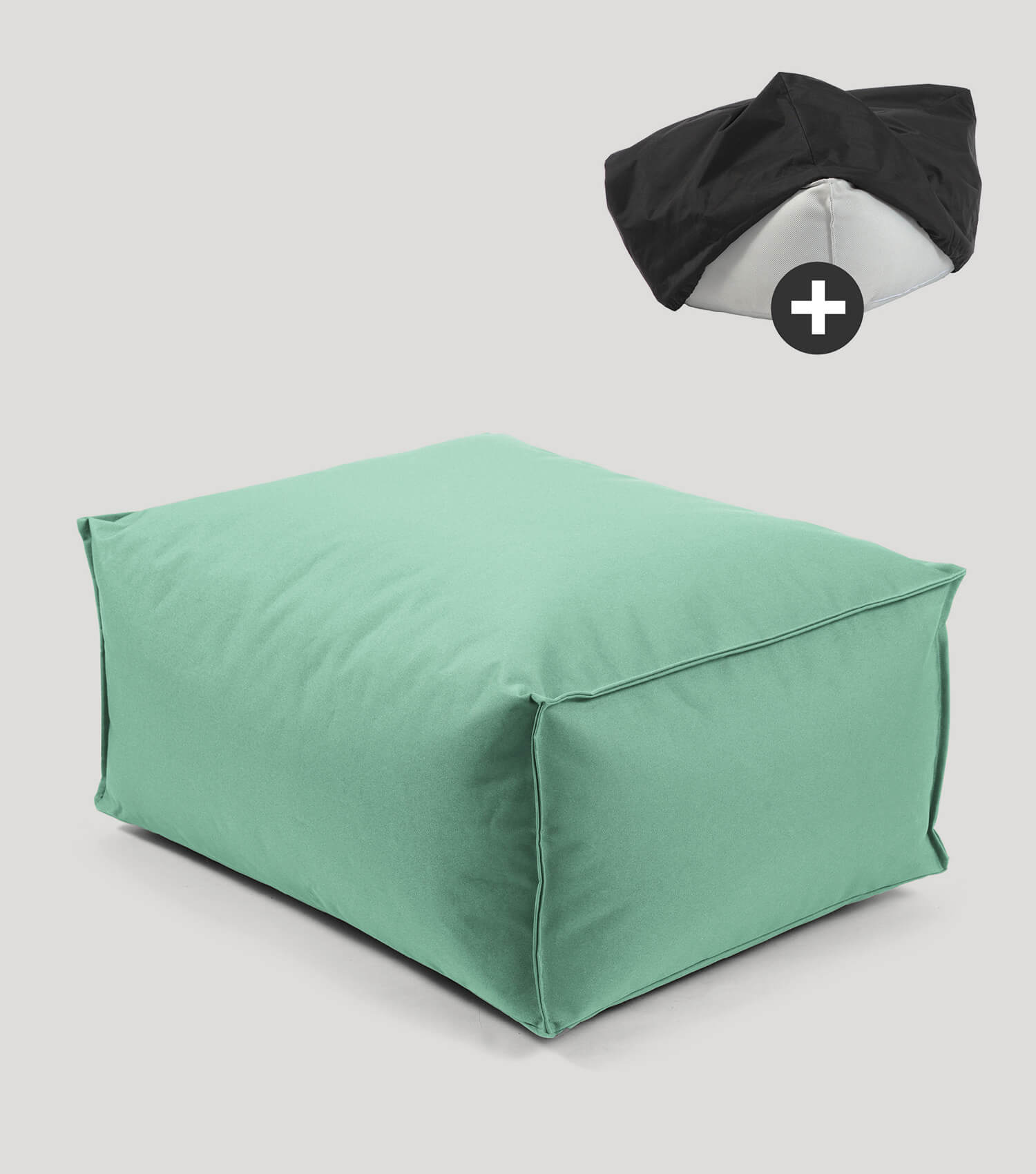 Outdoor Pouf Hocker Sitzkissen Bodenkissen 'Der Ruhepouf' Fußhocker eckig