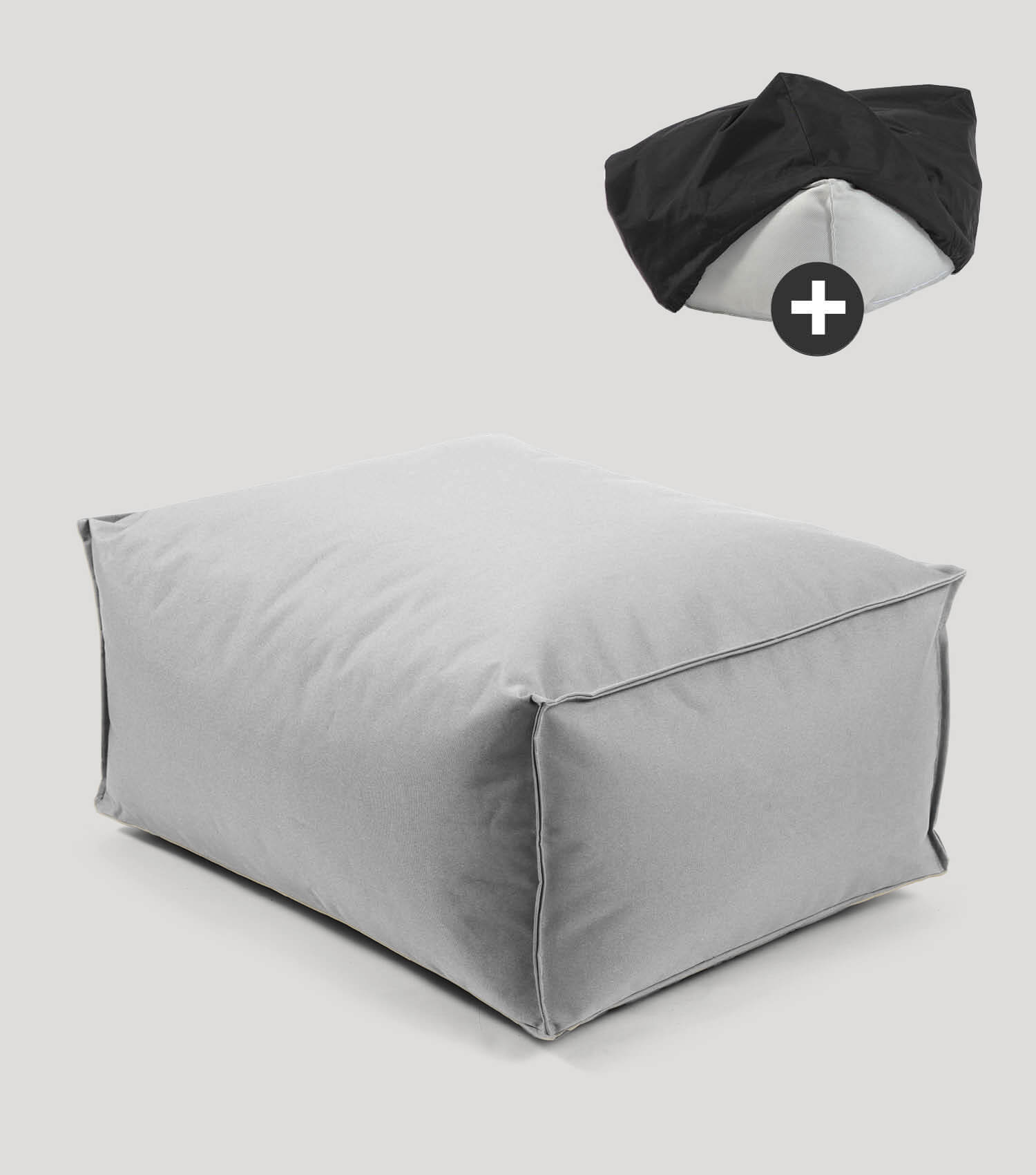 Outdoor Pouf Hocker Sitzkissen Bodenkissen 'Der Ruhepouf' Fußhocker eckig