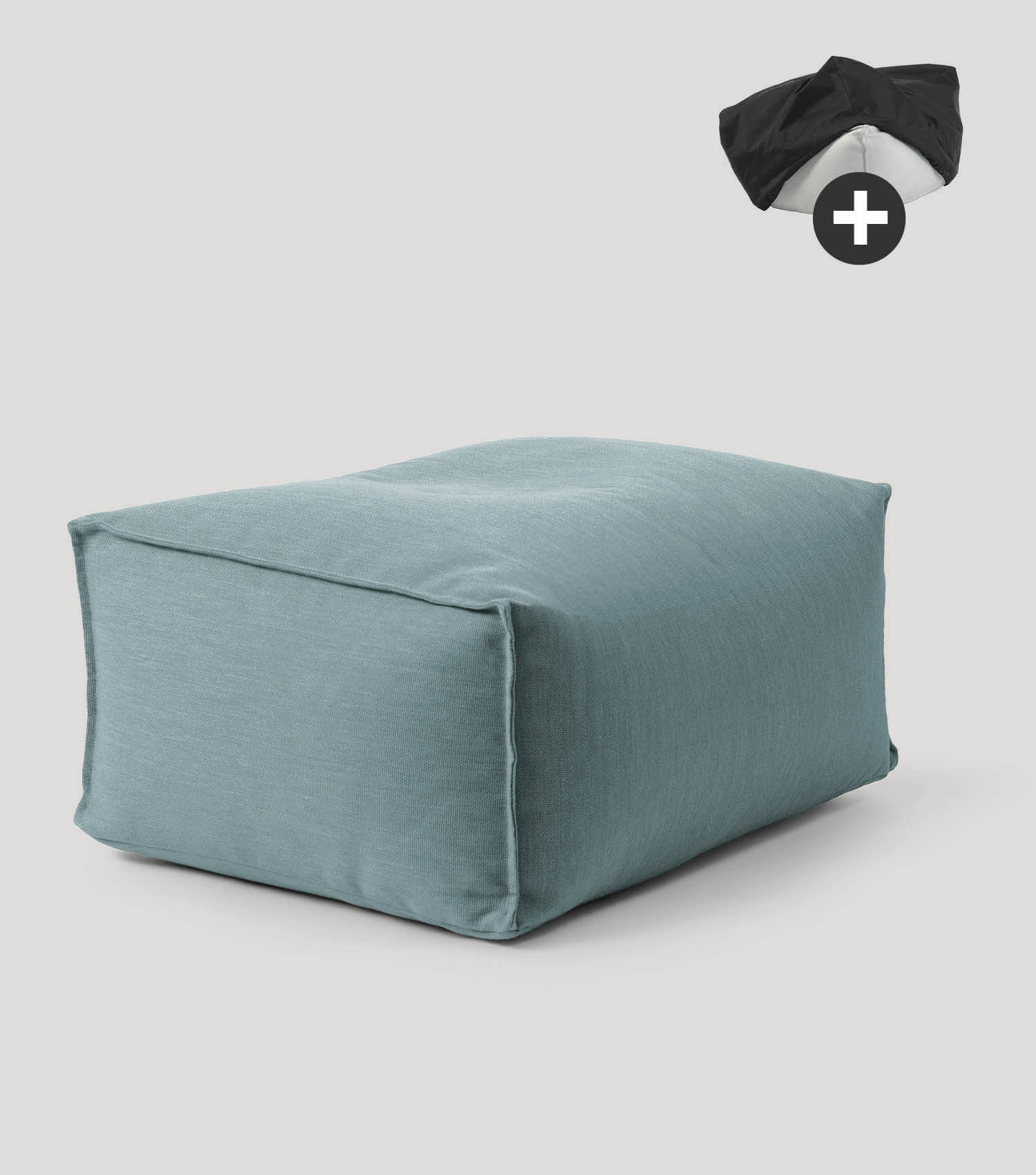 Outdoor Pouf Hocker Sitzkissen Bodenkissen 'Der Ruhepouf' Fußhocker eckig