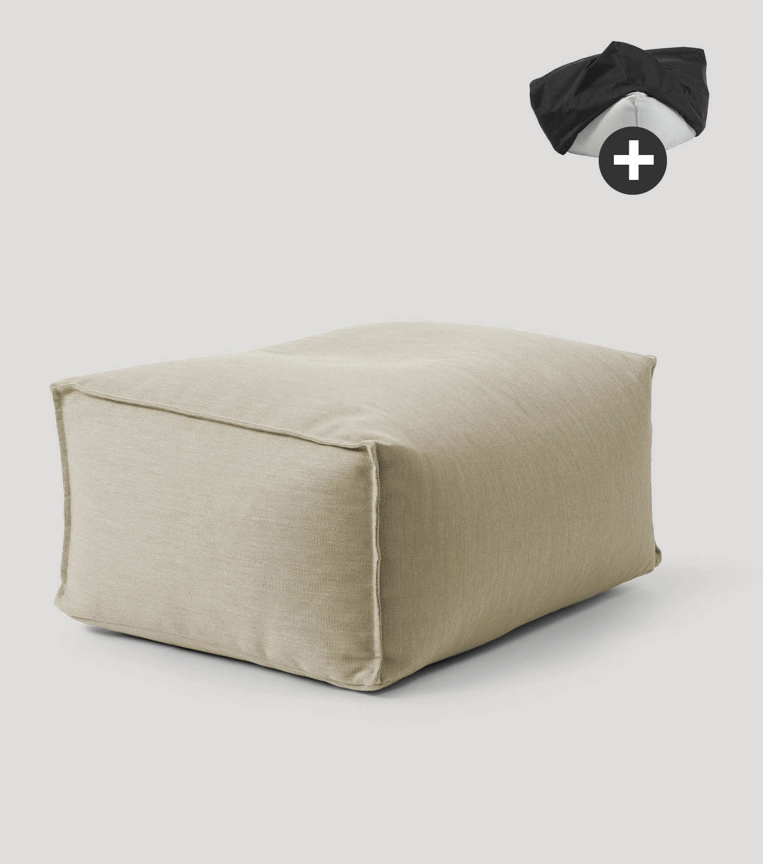 Outdoor Pouf Hocker Sitzkissen Bodenkissen 'Der Ruhepouf' Fußhocker eckig