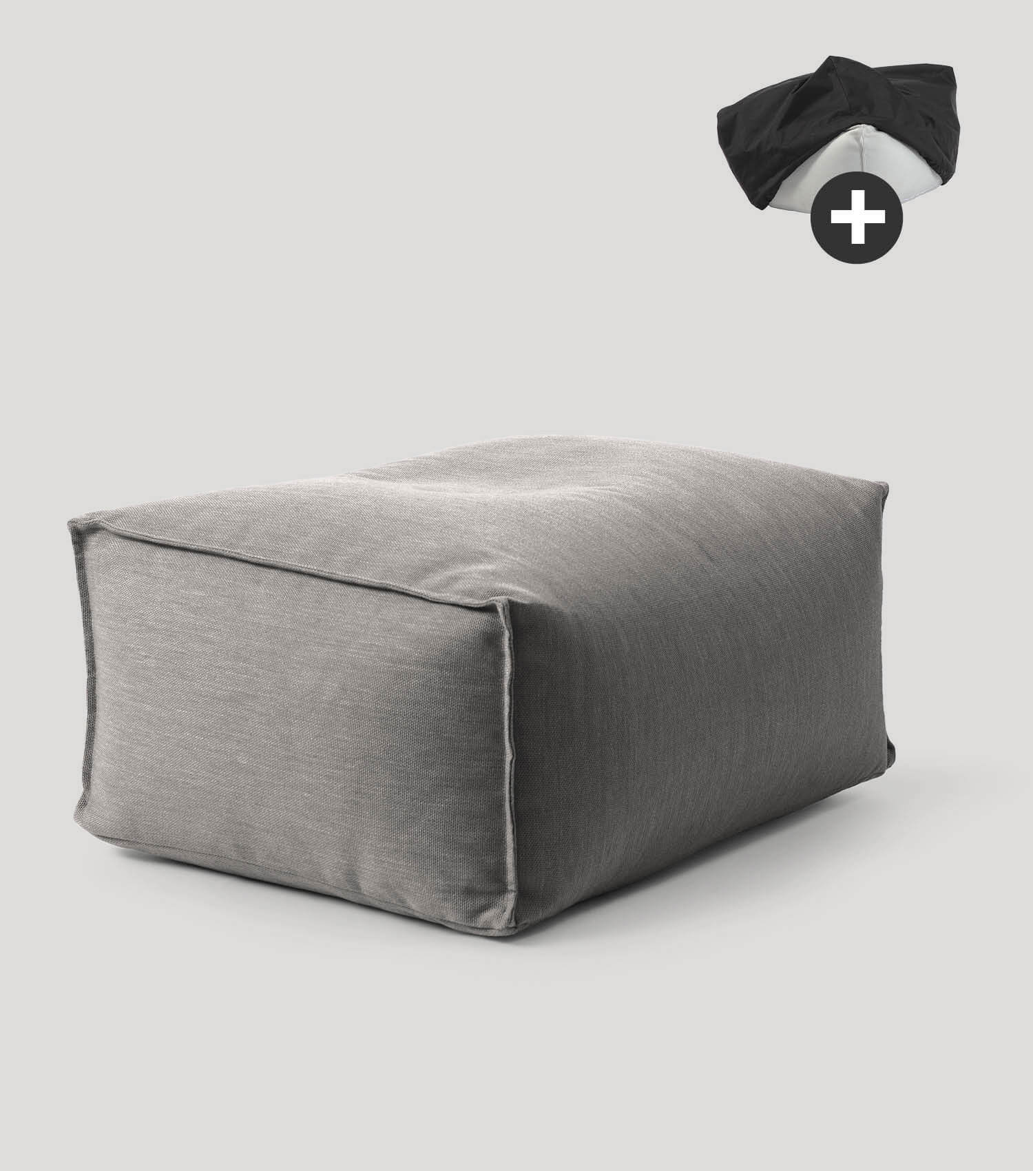 Outdoor Pouf Hocker Sitzkissen Bodenkissen 'Der Ruhepouf' Fußhocker eckig