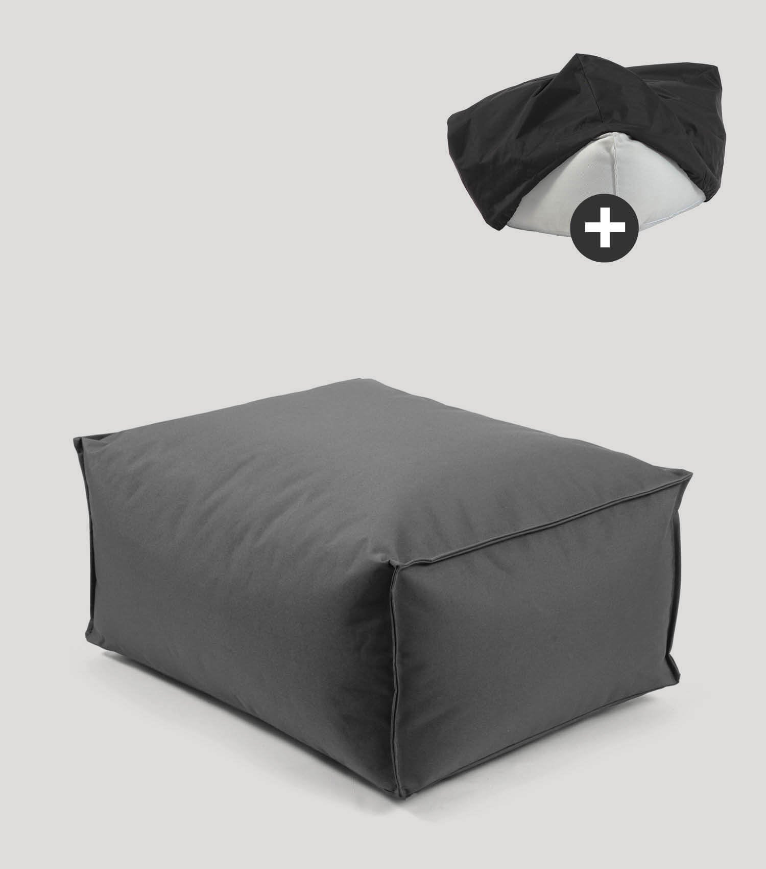 Outdoor Pouf Hocker Sitzkissen Bodenkissen 'Der Ruhepouf' Fußhocker eckig