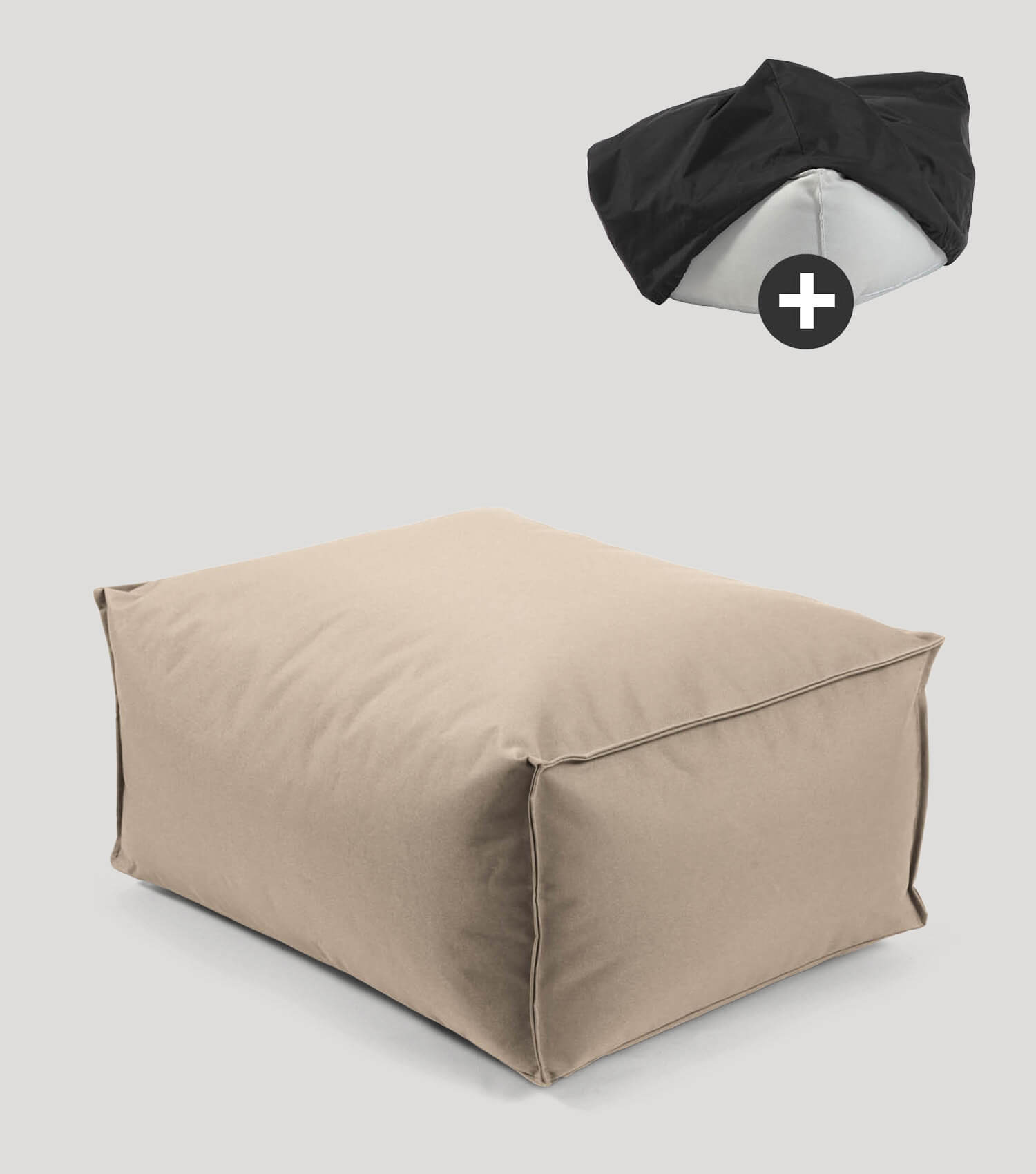 Outdoor Pouf Hocker Sitzkissen Bodenkissen 'Der Ruhepouf' Fußhocker eckig