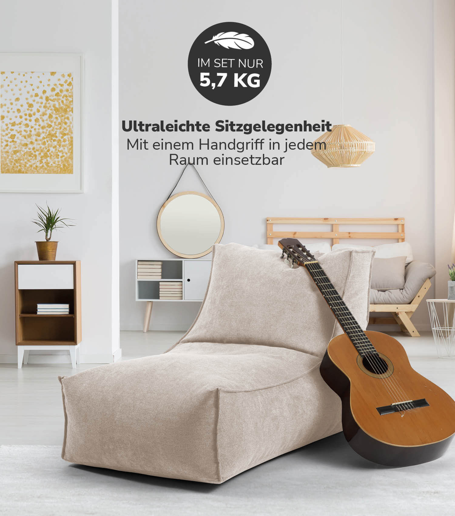 Sitzsack XXL + Pouf für Kinder & Erwachsene mit Füllung 'Der Sundowner'