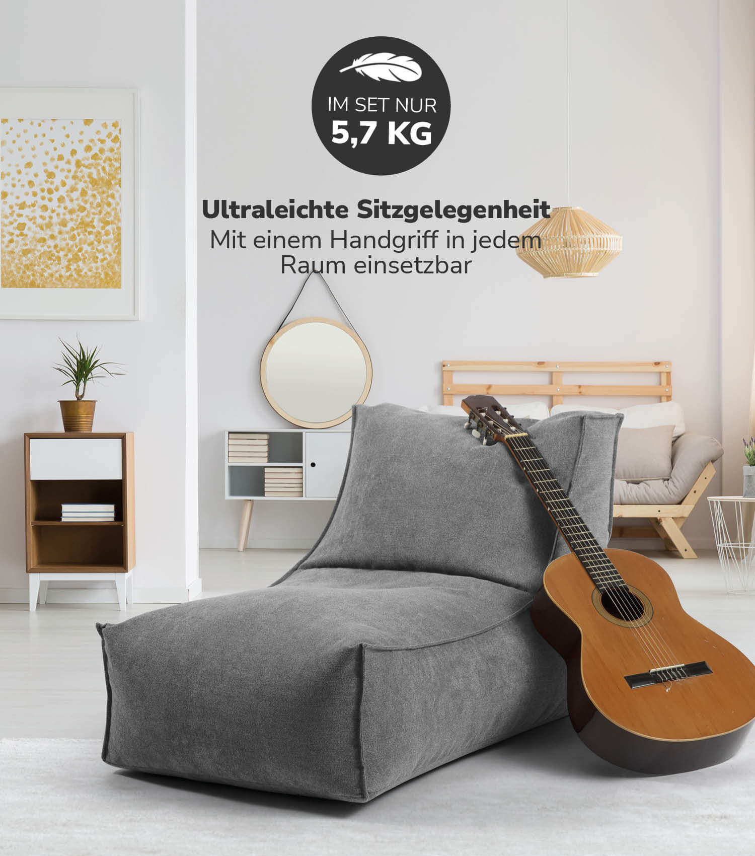 Sitzsack XXL + Pouf für Kinder & Erwachsene mit Füllung 'Der Sundowner'