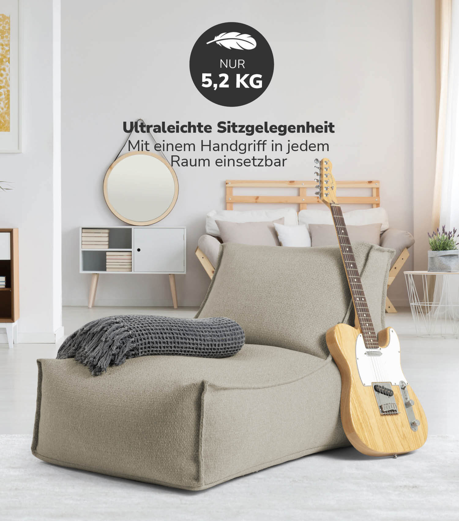 Sitzsack XXL + Pouf für Kinder & Erwachsene mit Füllung 'Der Sundowner'