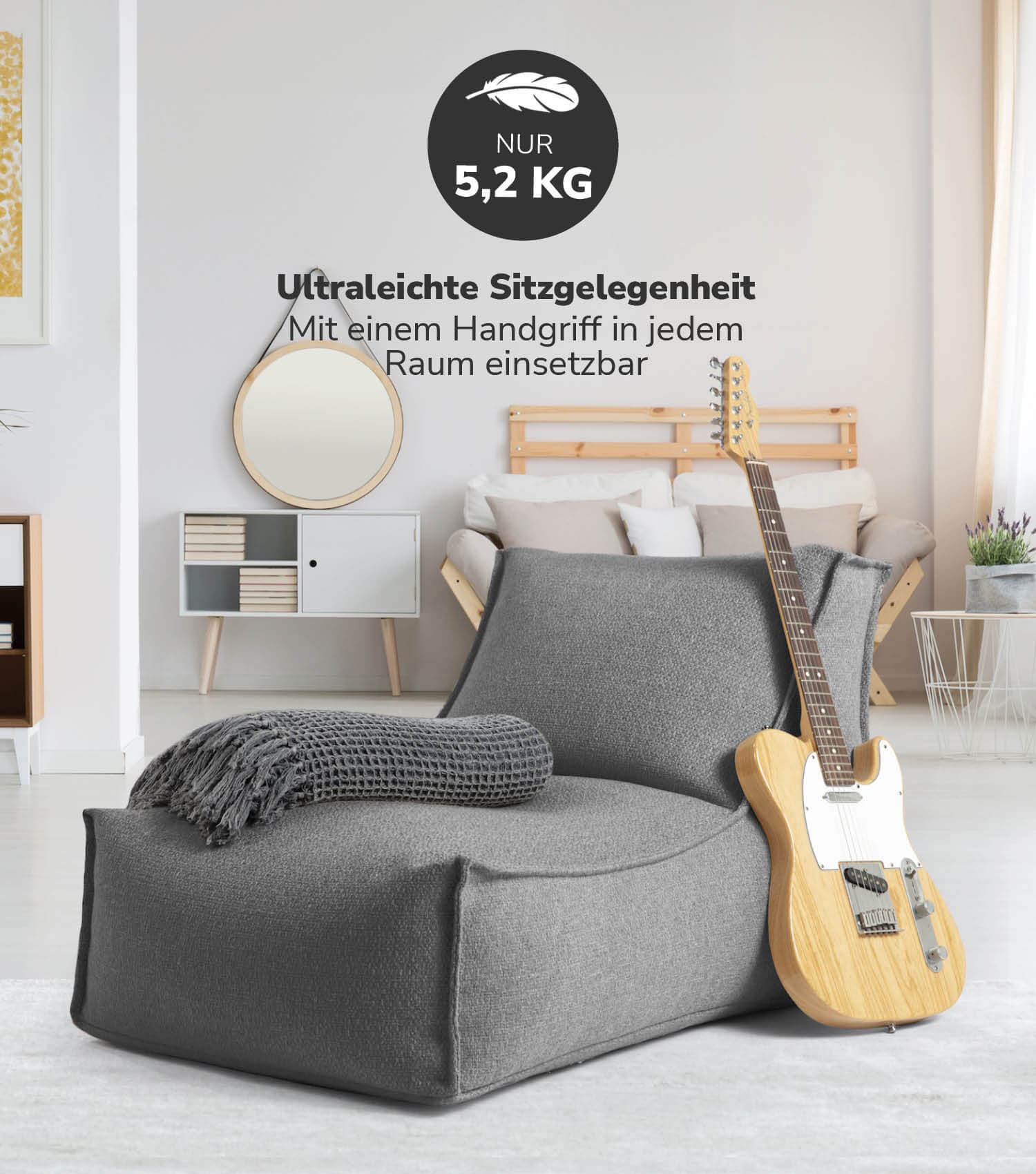 Sitzsack XXL + Pouf für Kinder & Erwachsene mit Füllung 'Der Sundowner'