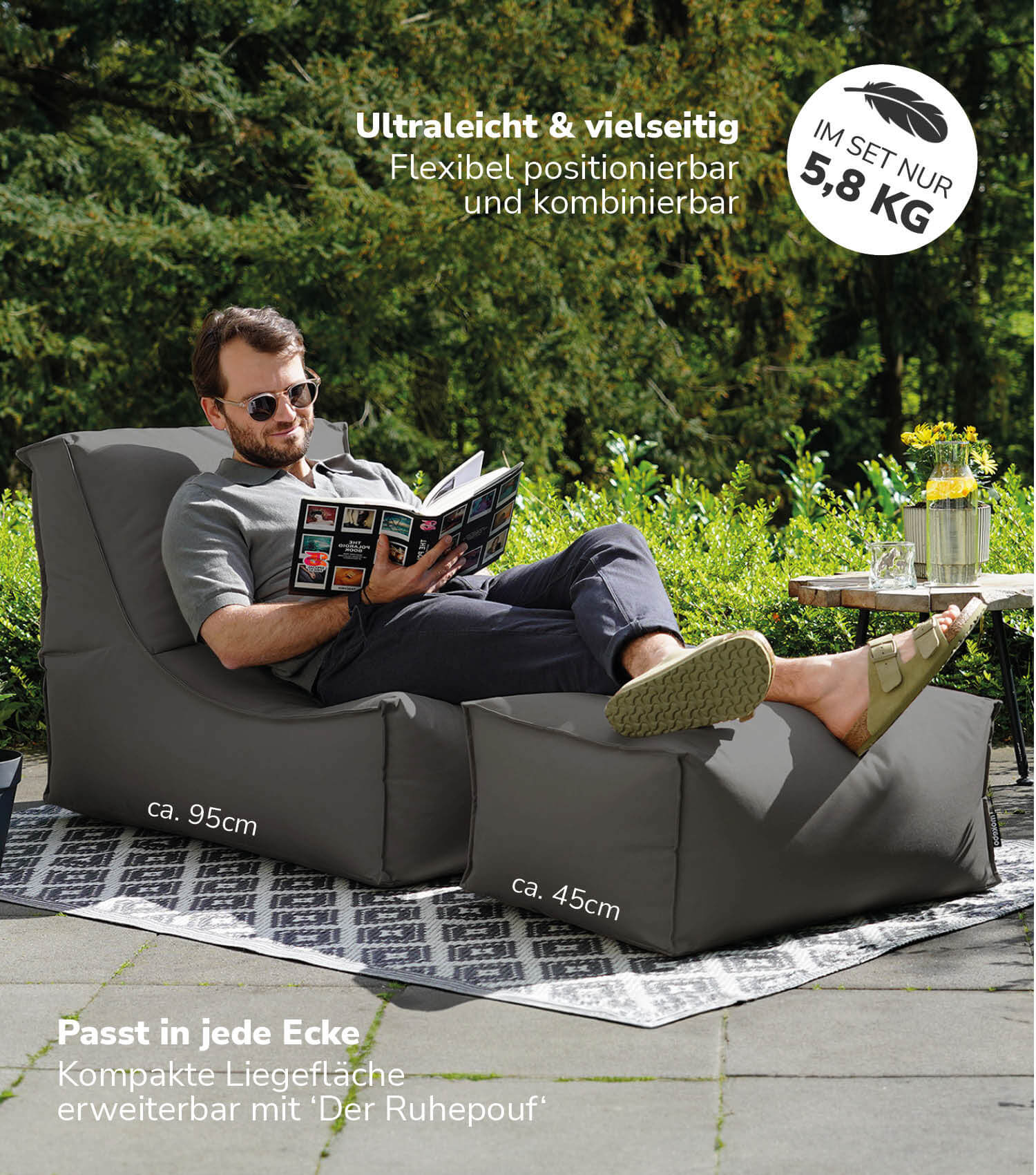 Sitzsack Bodenkissen Relaxliege Bean Bag Liege Sitzbag Sitzkissen