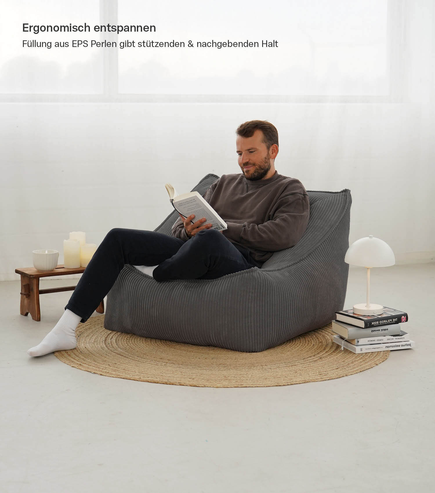 Cord Sessel Lesesessel XXL Sitzsack Sitzsack Cord Bean Bag Armlehnen