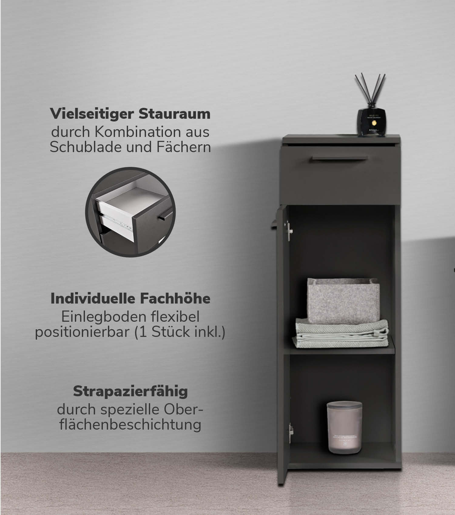 Bad-Beistellschrank Badschrank Badezimmerschrank Beistellschrank Badregal