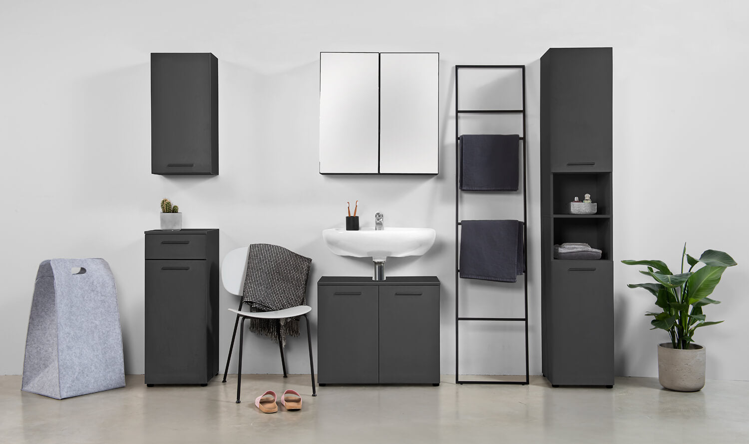 Bad-Hochschrank Badezimmerschrank Badschrank Badezimmerregal Schrank