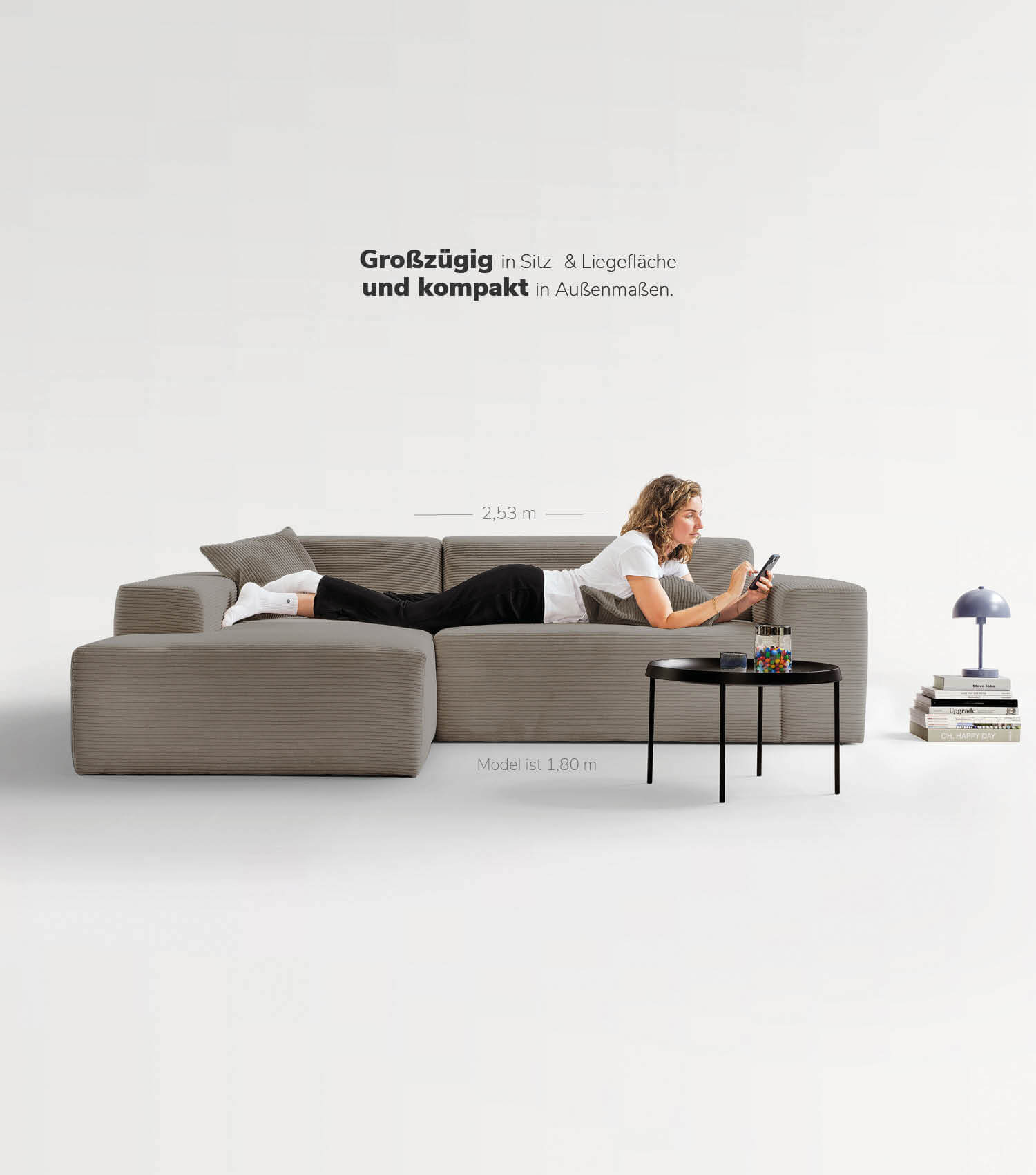 Cord Sofa Sofa Cord Ecksofa Cord Sofa beige Eckcouch 3-Sitzer Sofa
