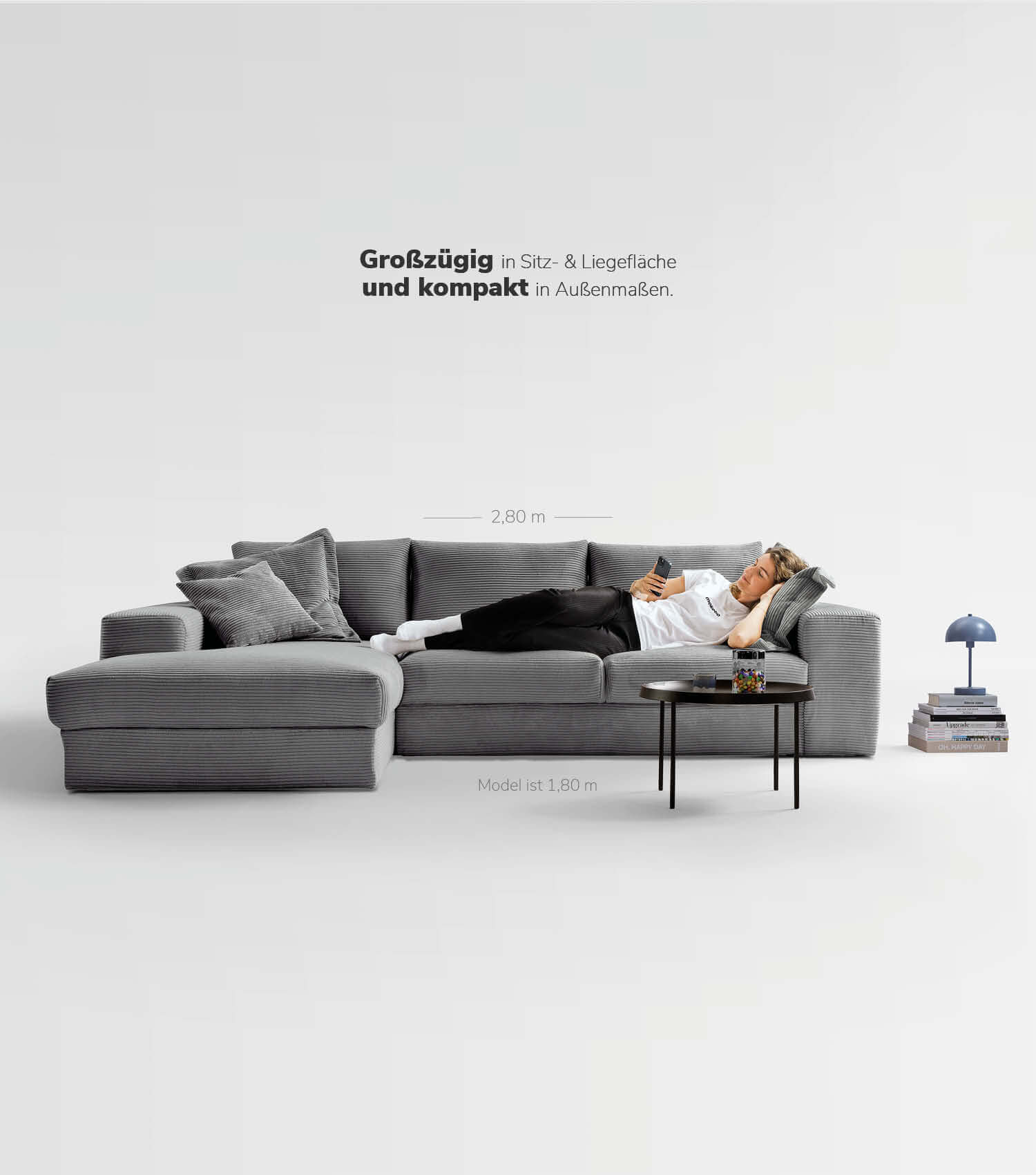 Cord Sofa Sofa Cord Ecksofa Cord Sofa beige Eckcouch 3-Sitzer Sofa