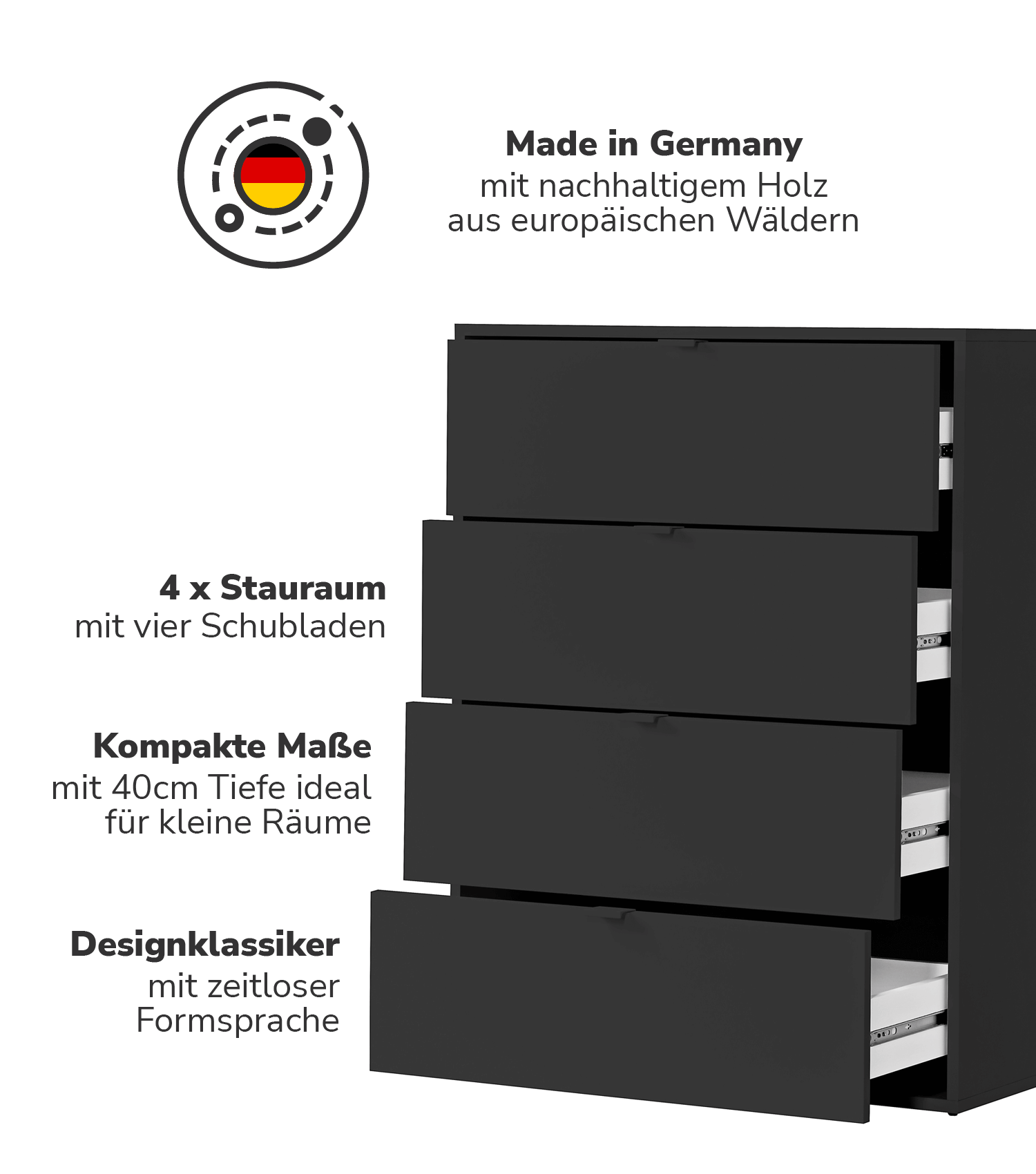 Kommode Schubladenkommode Sideboard Anrichte Nachttisch Highboard