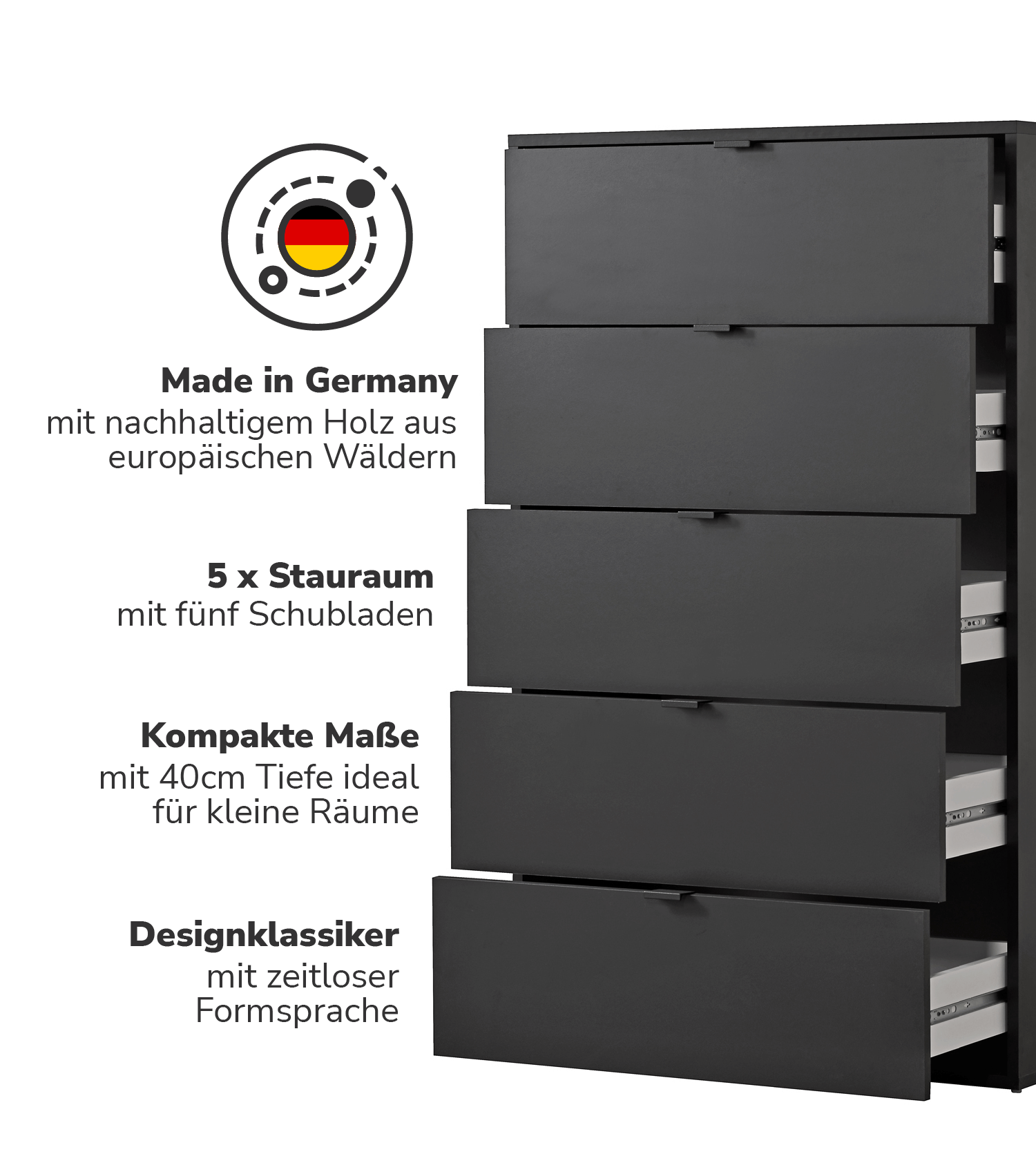 Kommode Schubladenkommode Sideboard Anrichte Nachttisch Highboard