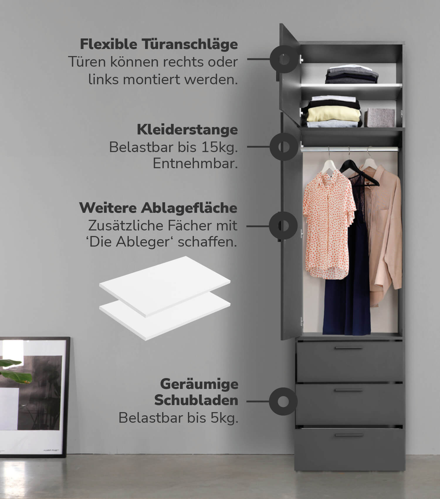 Kleiderschrank Garderobenschrank Schlafzimmerschrank Schrank
