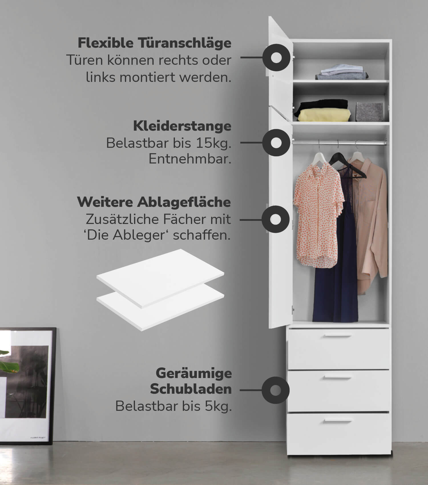 Kleiderschrank Garderobenschrank Schlafzimmerschrank Schrank
