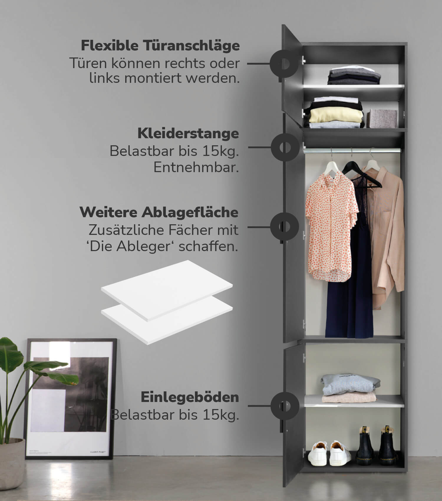 Kleiderschrank Garderobenschrank Schlafzimmerschrank Schrank