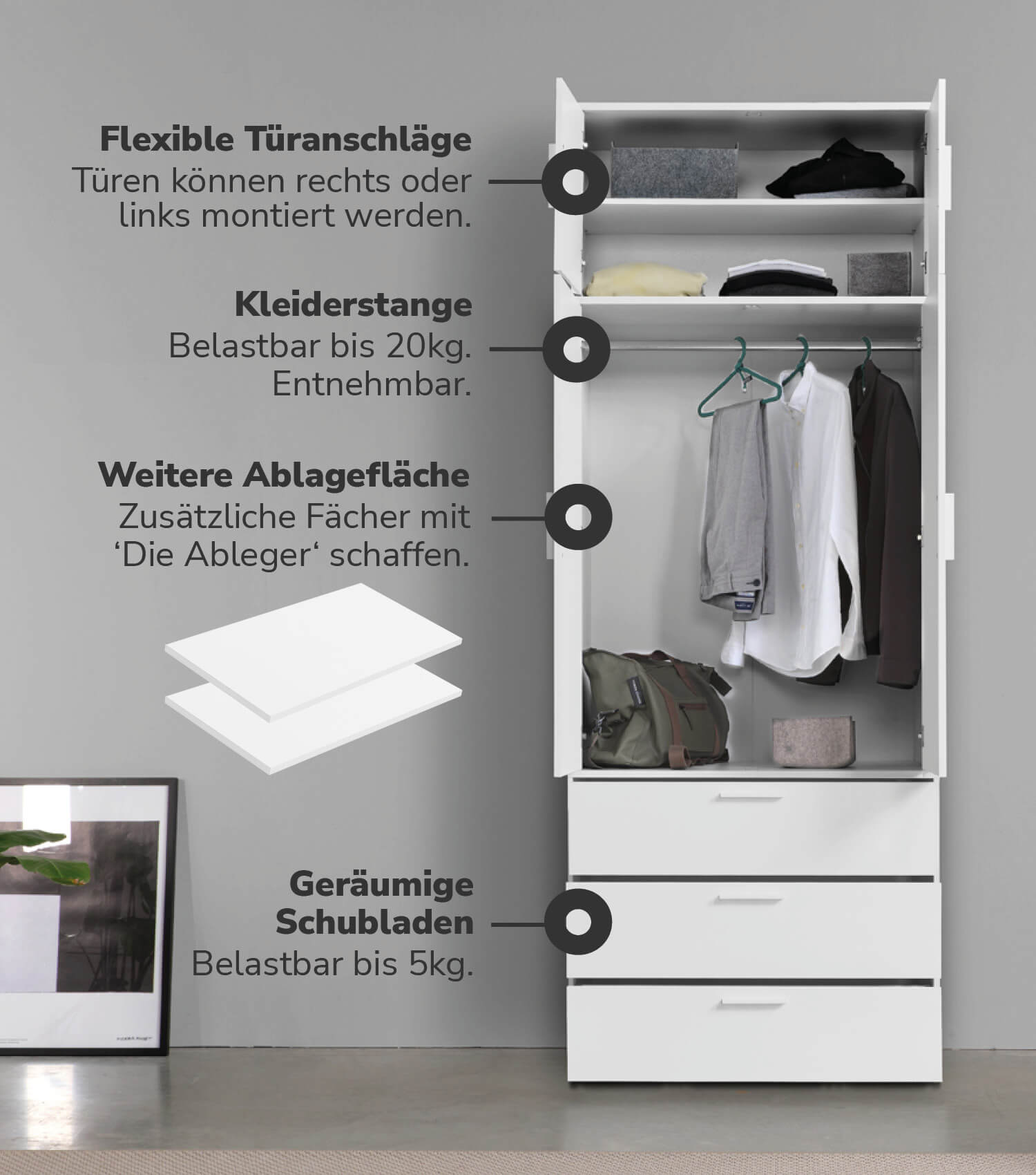 Kleiderschrank Garderobenschrank Schlafzimmerschrank Schrank