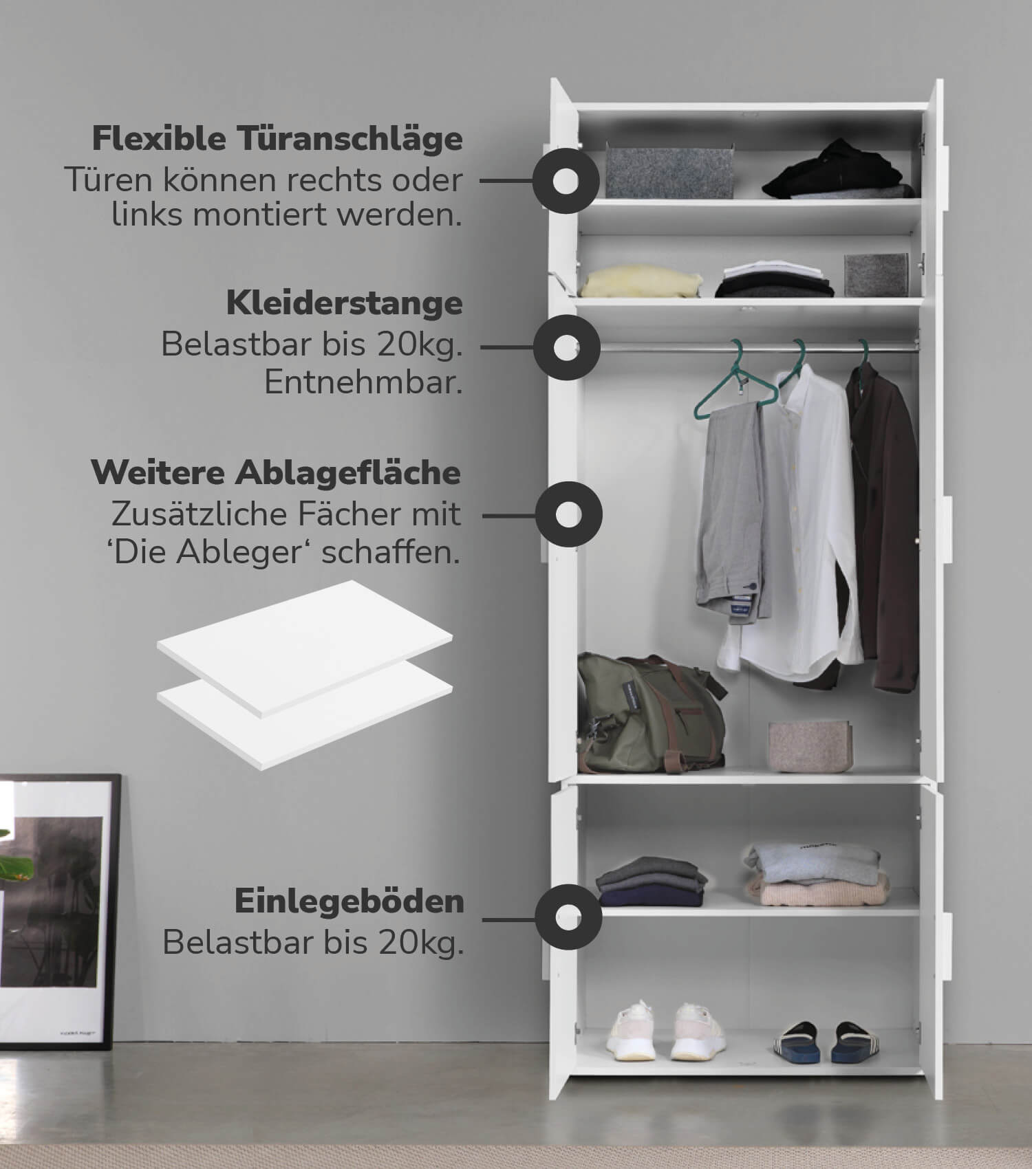 Kleiderschrank Garderobenschrank Schlafzimmerschrank Schrank
