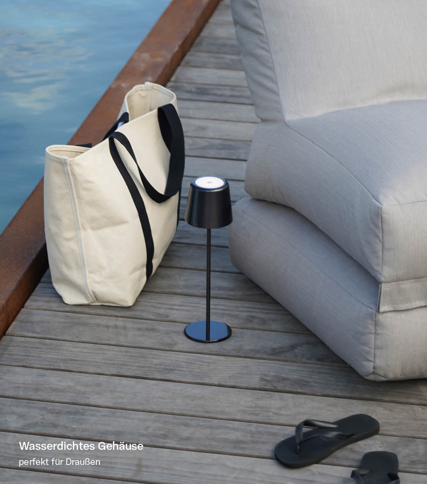 Tischlampe kabellos Akku Tischleuchte dimmbar aufladbar Outdoor Lampe