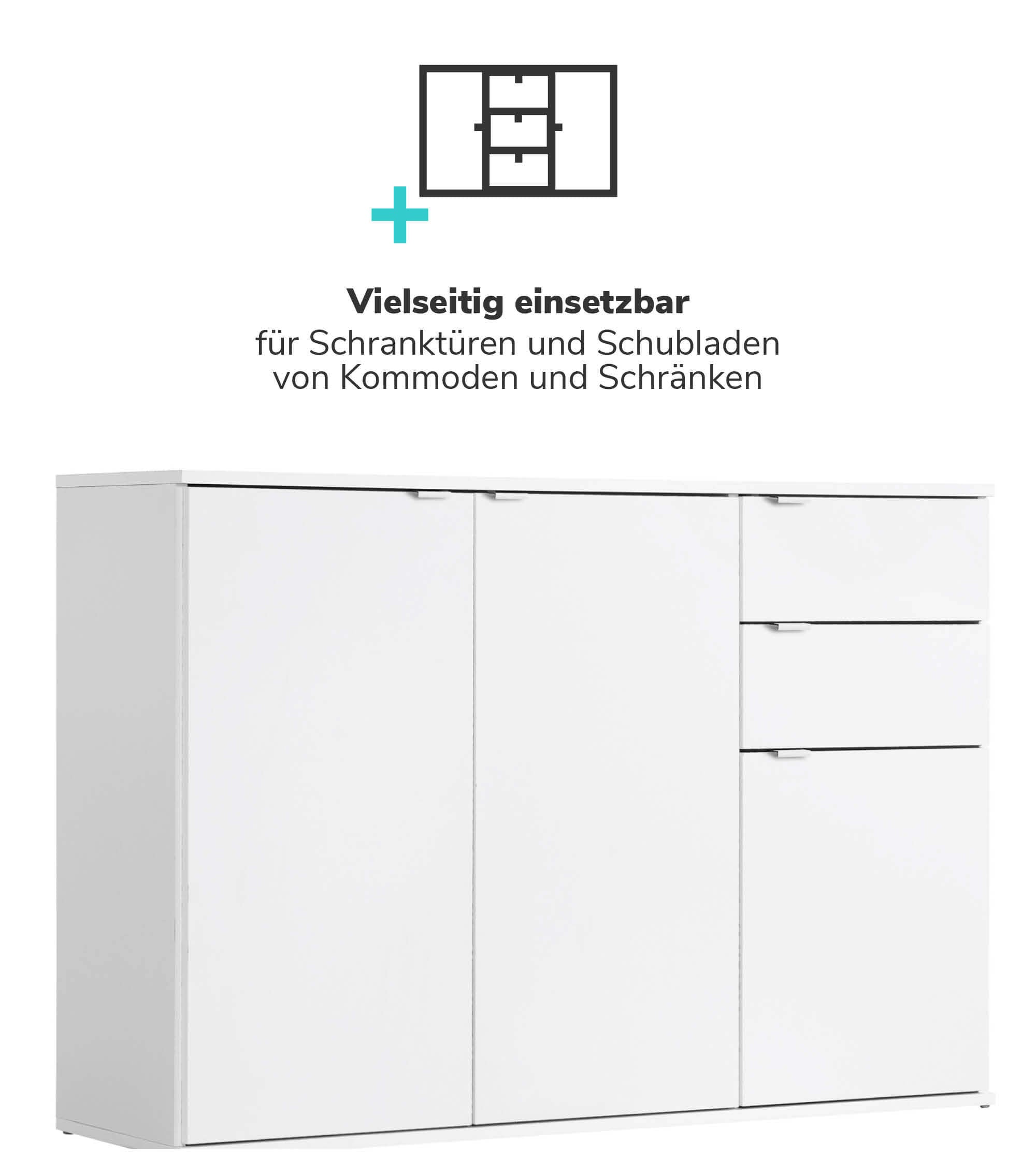 Möbelgriff für Push-to-Open Möbel 'Der Handliche' in Schwarz & Weiß