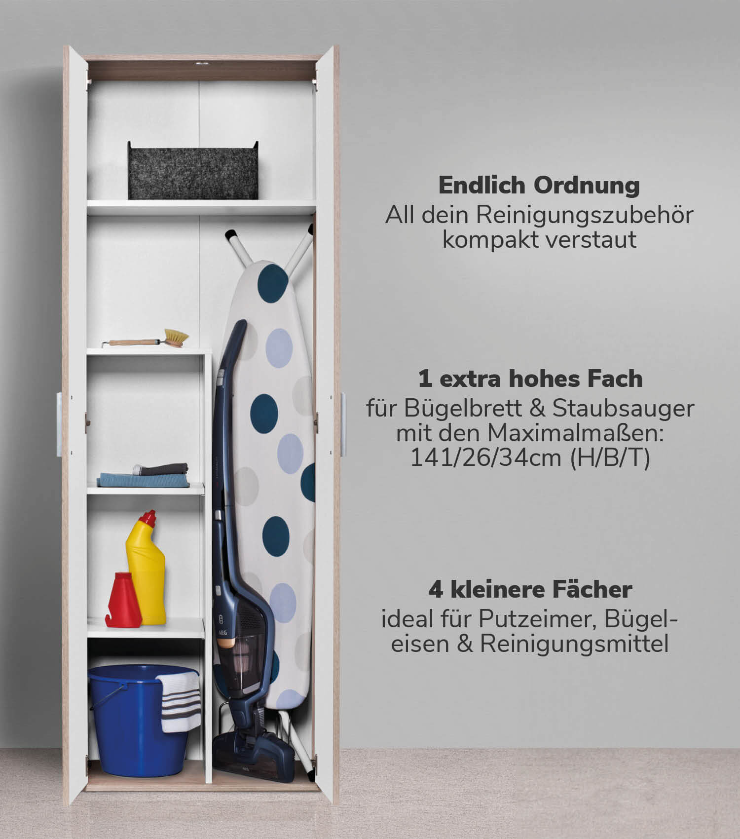 Mehrzweckschrank Besenschrank Schrank Allzweckschrank Flurschrank Küchenschrank