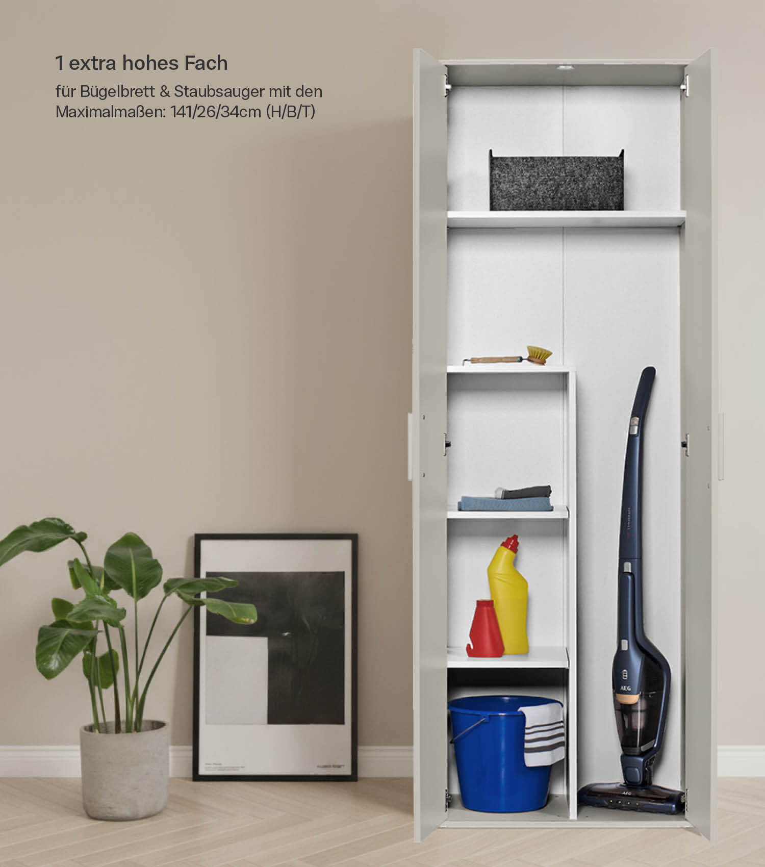 Besenschrank schmal Putzschrank Schrank Allzweckschrank Flurschrank Küchenschrank