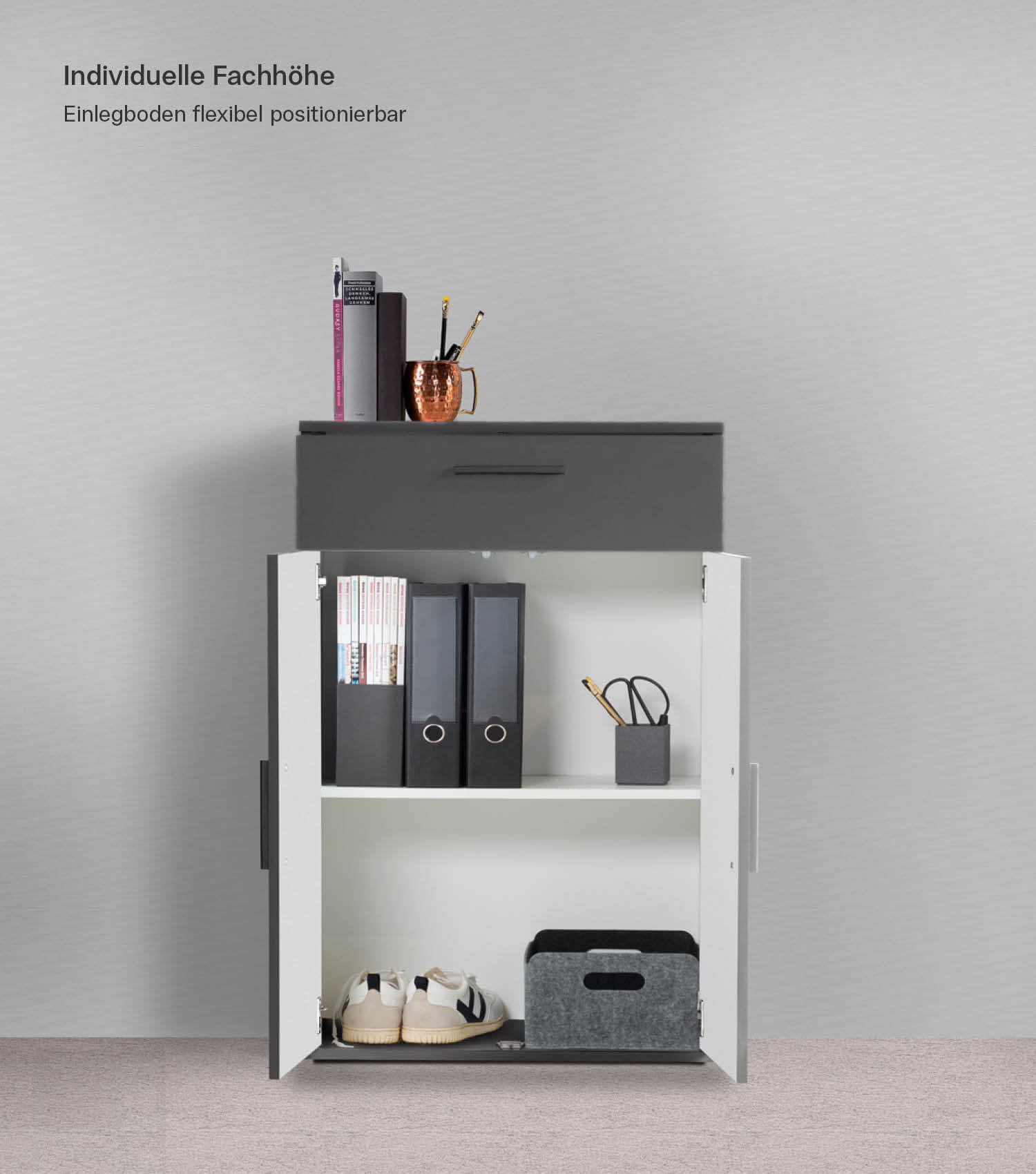 Mehrzweckschrank + Schubladen 'Der Praktische' Aktenschrank Schuhschrank