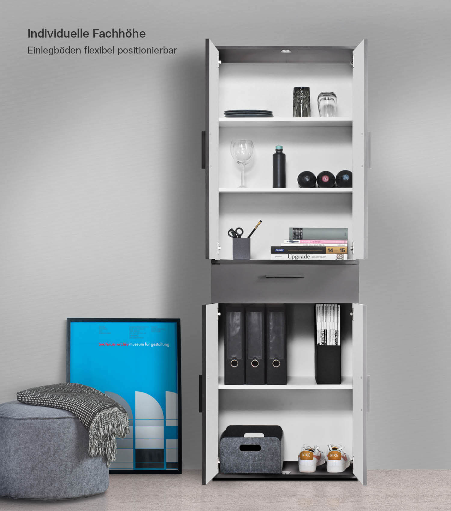 Mehrzweckschrank + Schubladen 'Der Praktische' Aktenschrank Schuhschrank