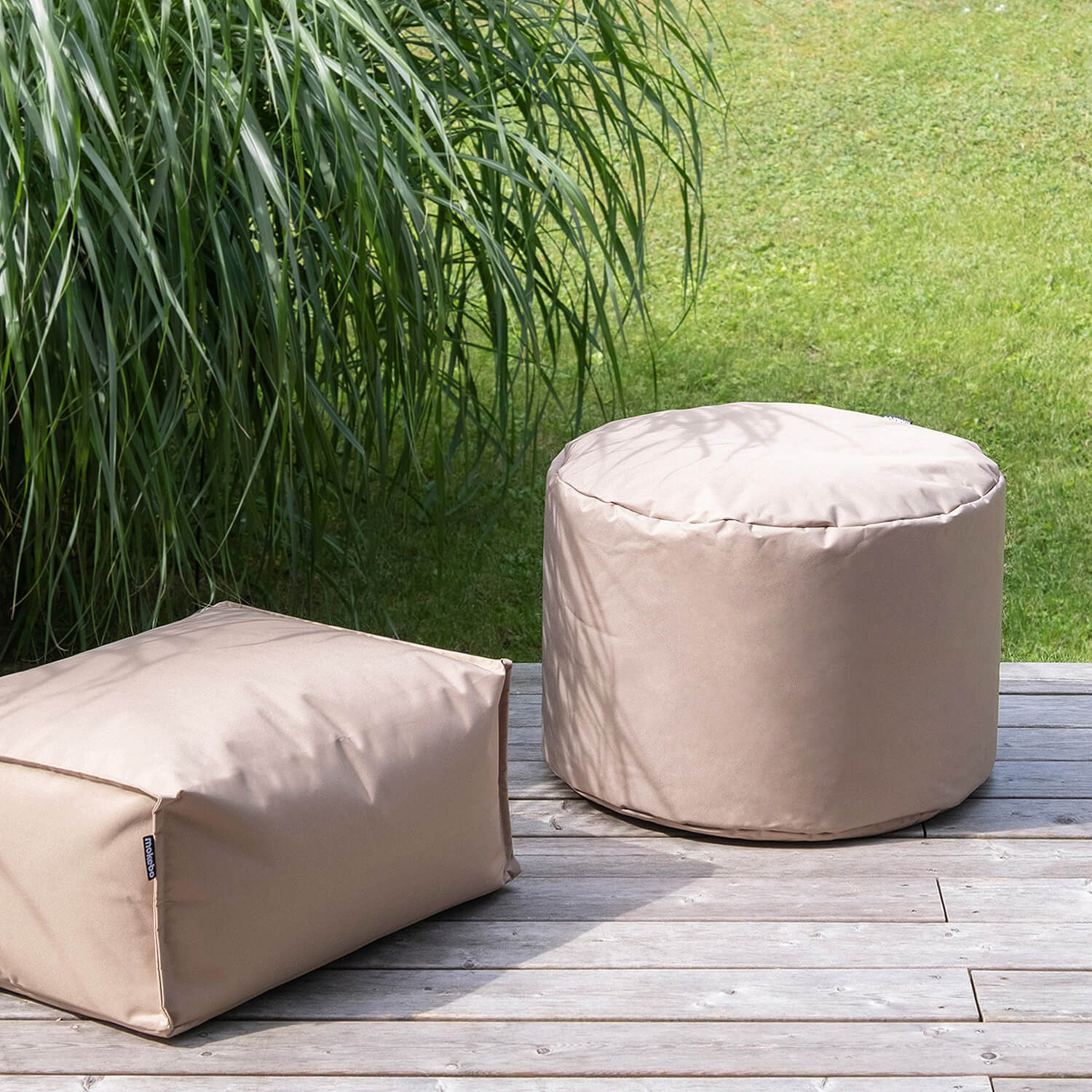 Outdoor Pouf Hocker Sitzkissen Bodenkissen 'Der Ruhepouf' Fußhocker rund