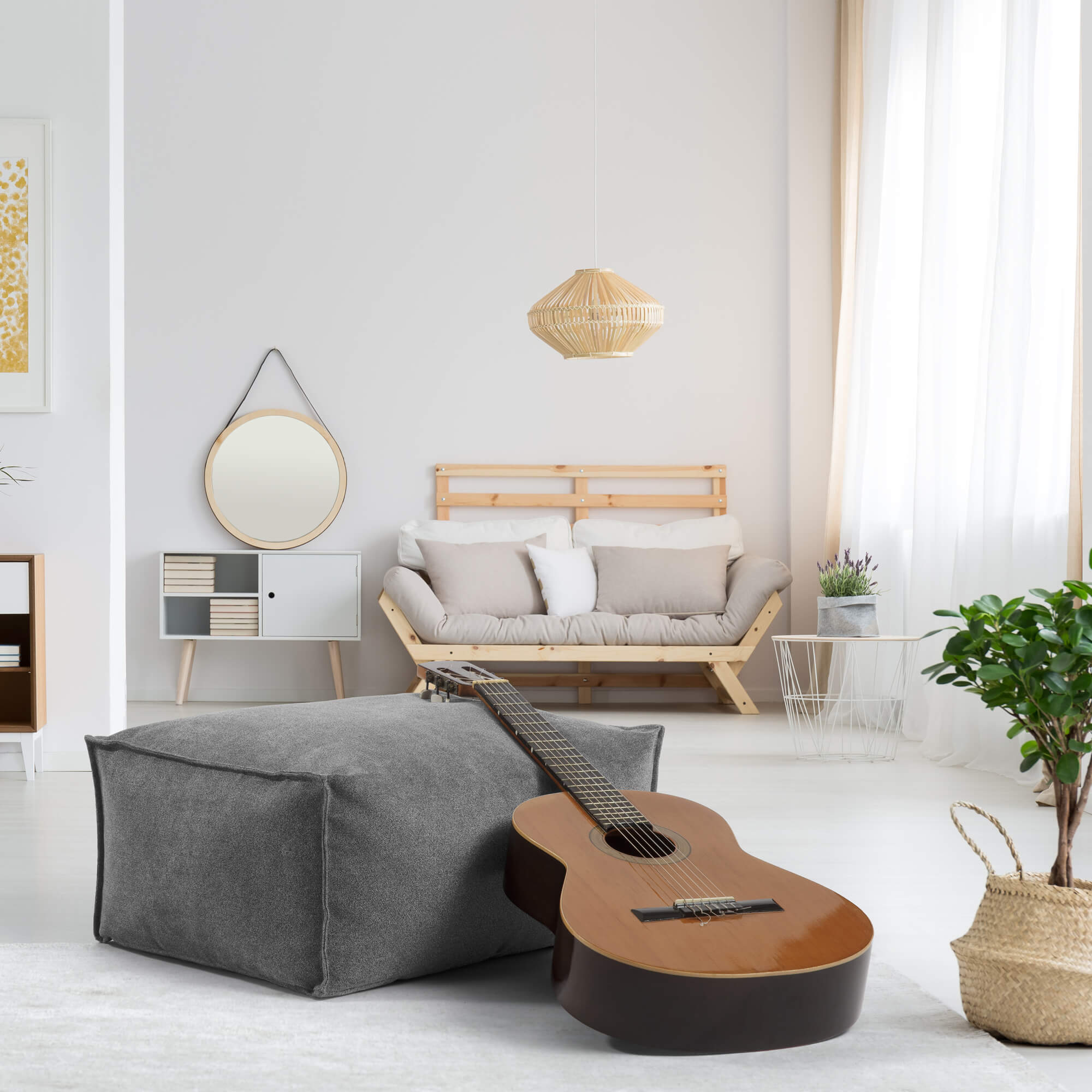 Indoor Pouf Hocker Sitzkissen Bodenkissen 'Der Ruhestifter' Fußhocker eckig