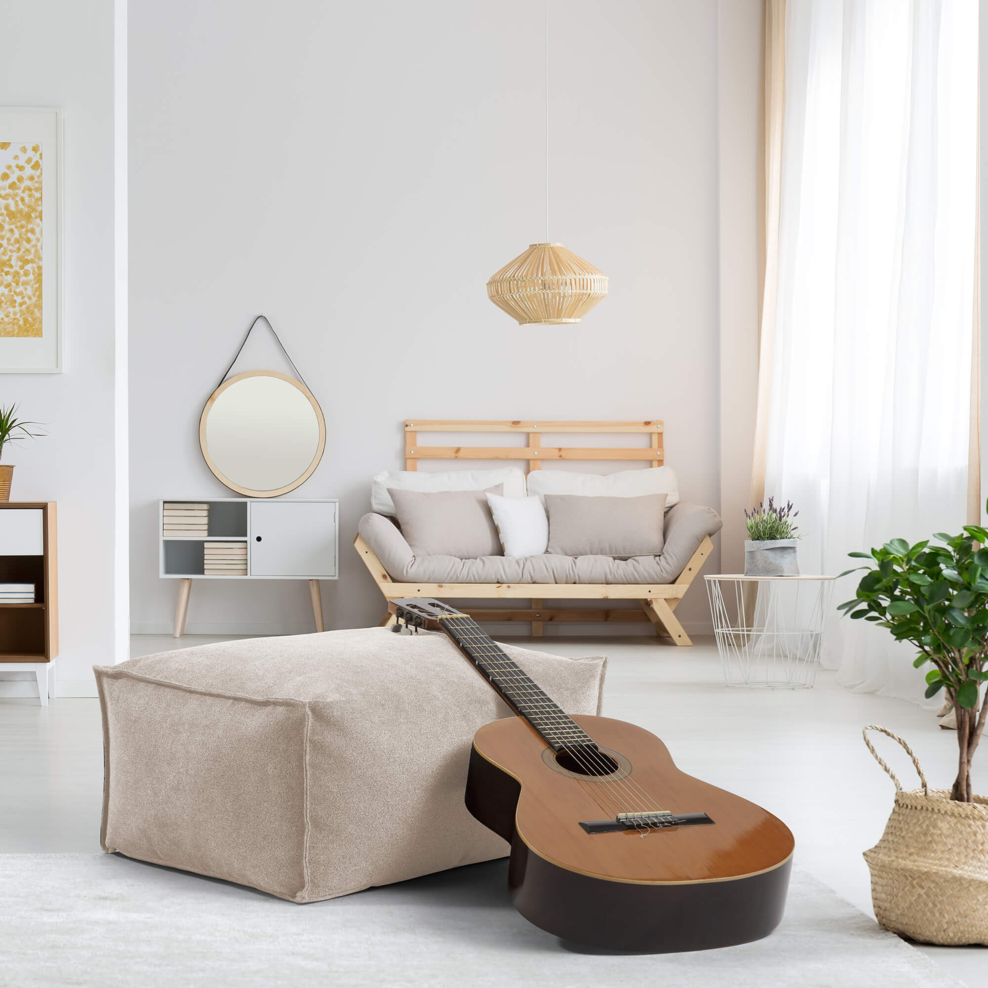 Indoor Pouf Hocker Sitzkissen Bodenkissen 'Der Ruhestifter' Fußhocker eckig