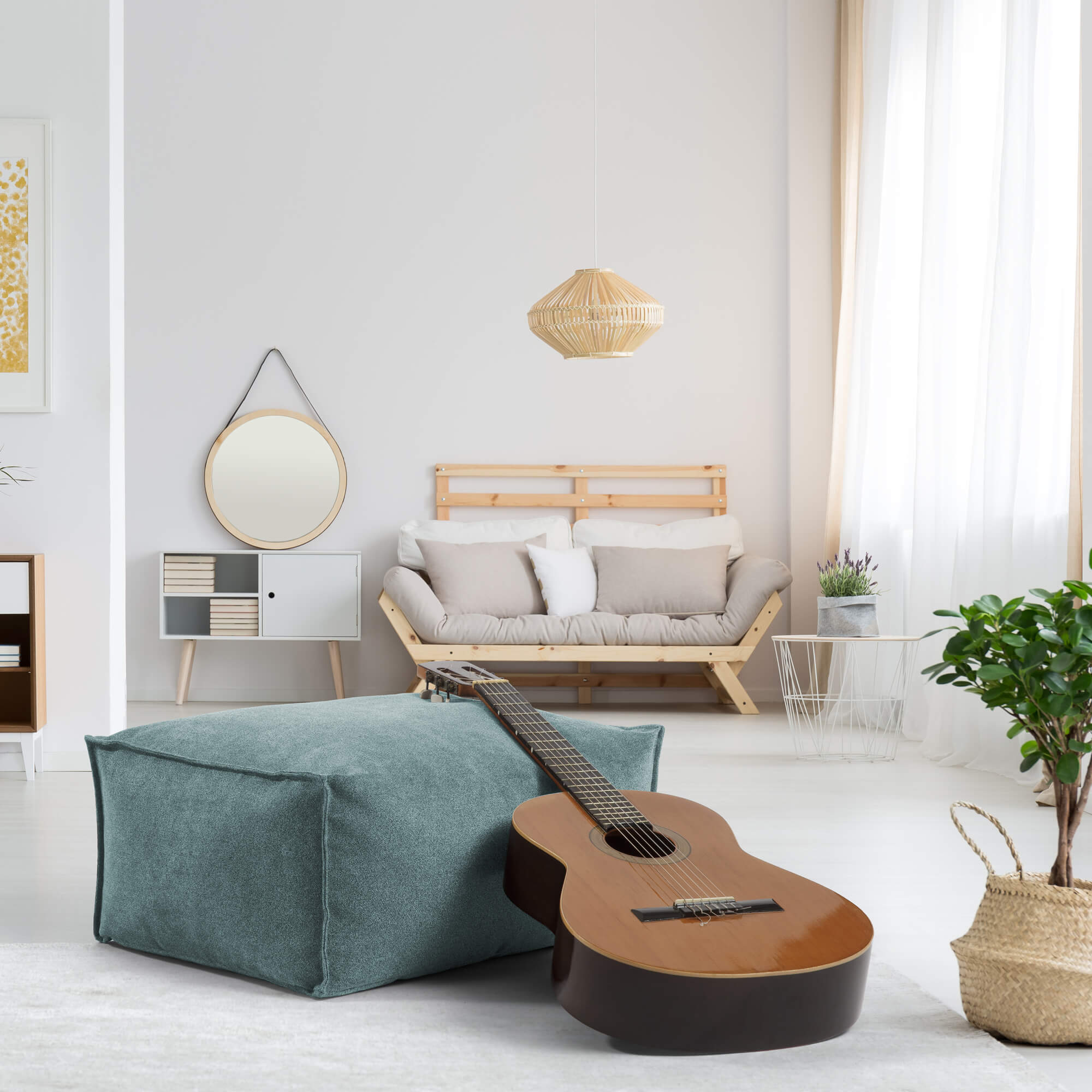 Indoor Pouf Hocker Sitzkissen Bodenkissen 'Der Ruhestifter' Fußhocker eckig