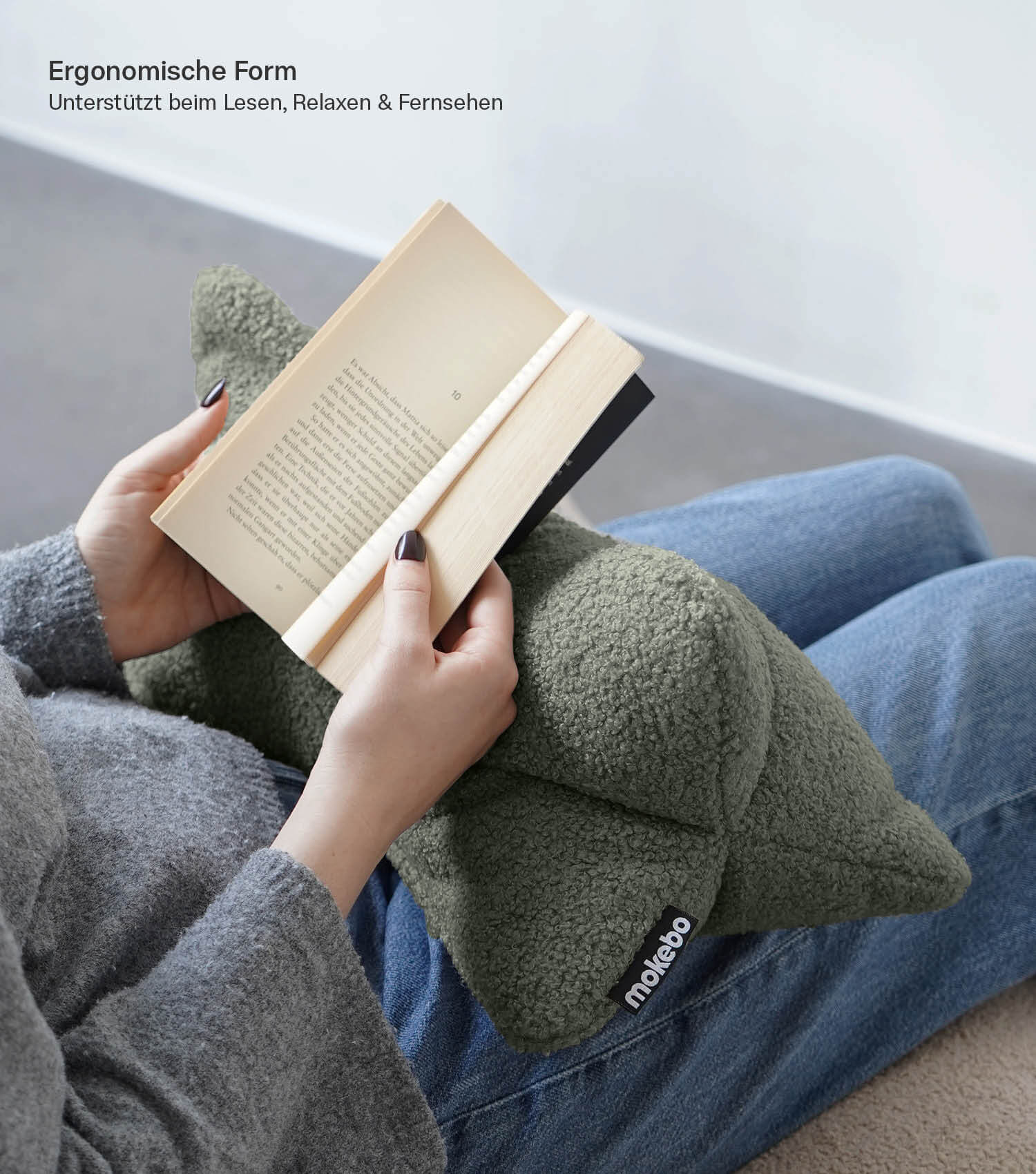 Nackenkissen Leseknochen Lesekissen Buchstütze Stützkissen Rückenkissen