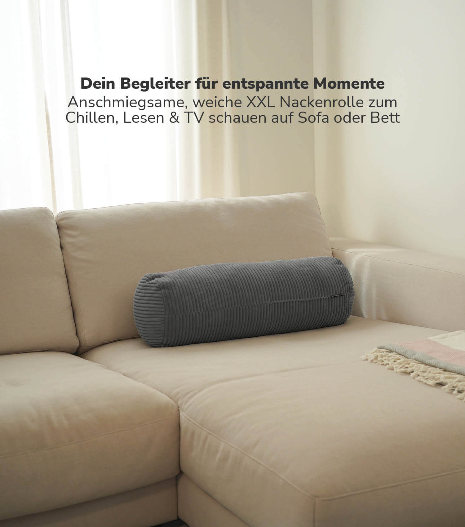Nackenkissen Nackenrolle Kissenrolle Lesekissen Knierolle Rückenkissen