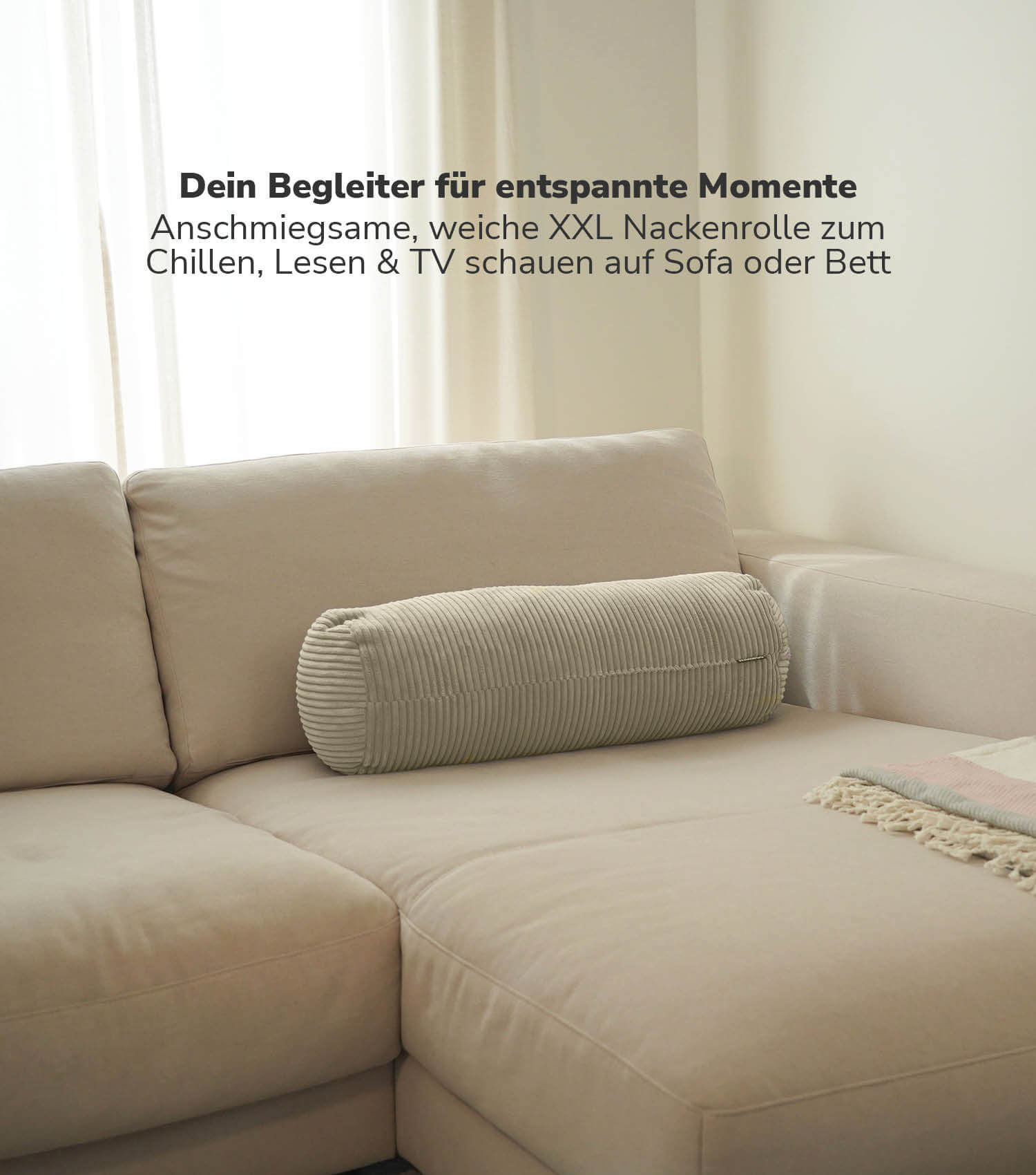 Nackenkissen Nackenrolle Kissenrolle Lesekissen Knierolle Rückenkissen