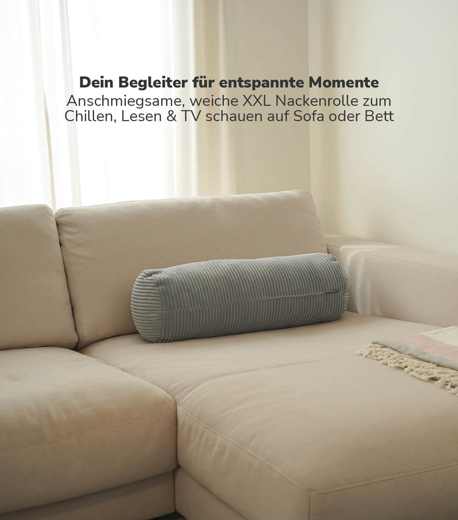 Nackenkissen Nackenrolle Kissenrolle Lesekissen Knierolle Rückenkissen