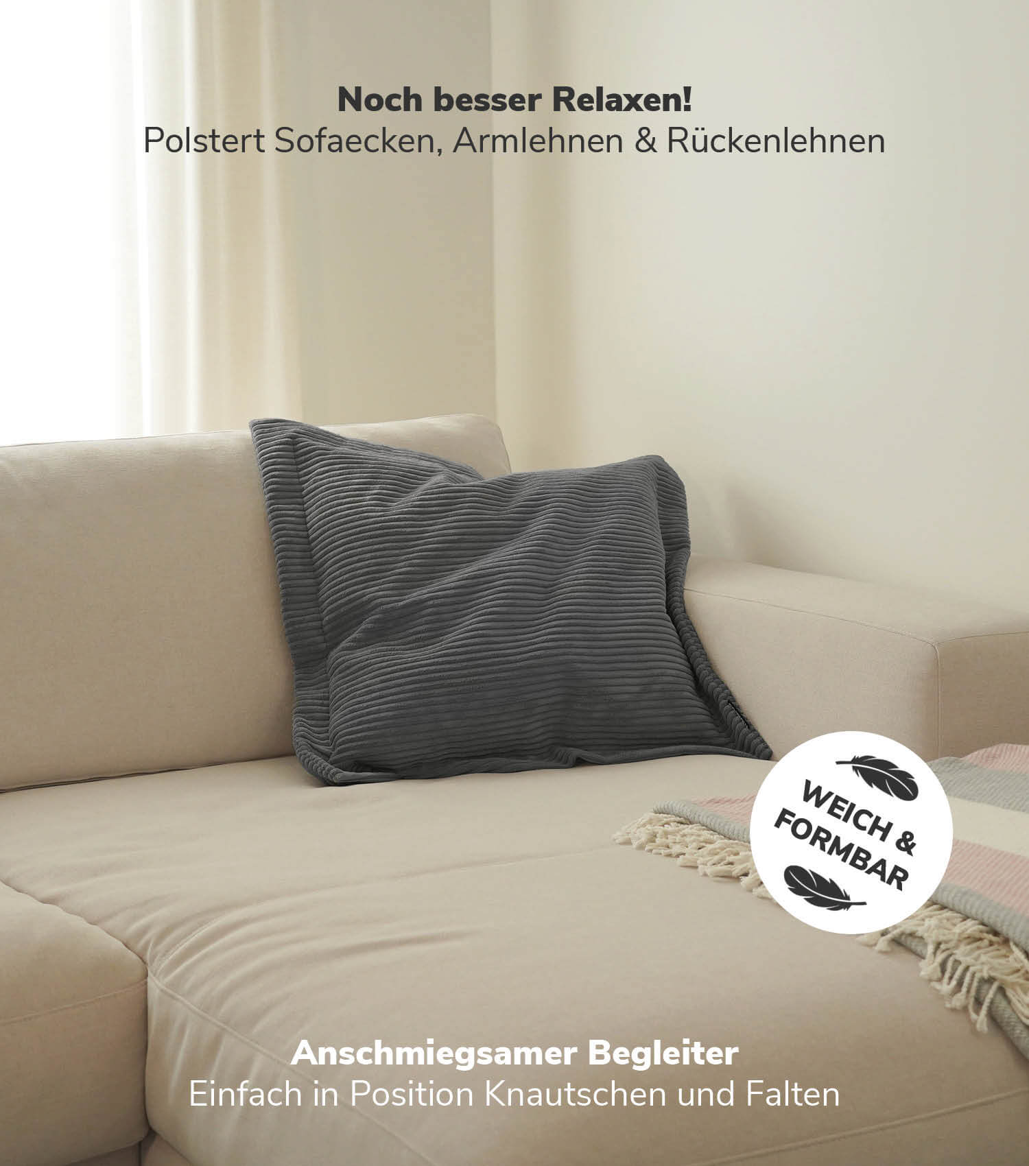 Sofakissen Dekokissen Zierkissen Couchkissen Flatterkissen Cordkissen