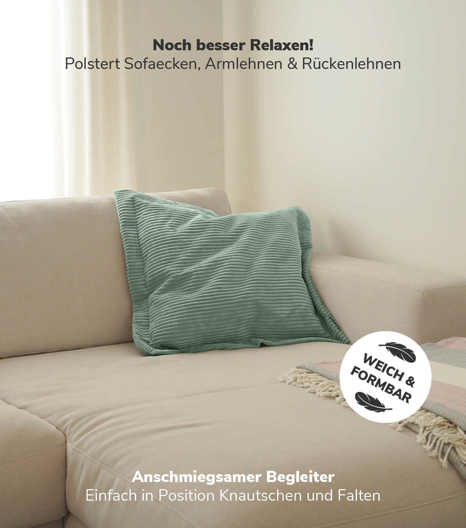 Sofakissen Dekokissen Zierkissen Couchkissen Flatterkissen Cordkissen