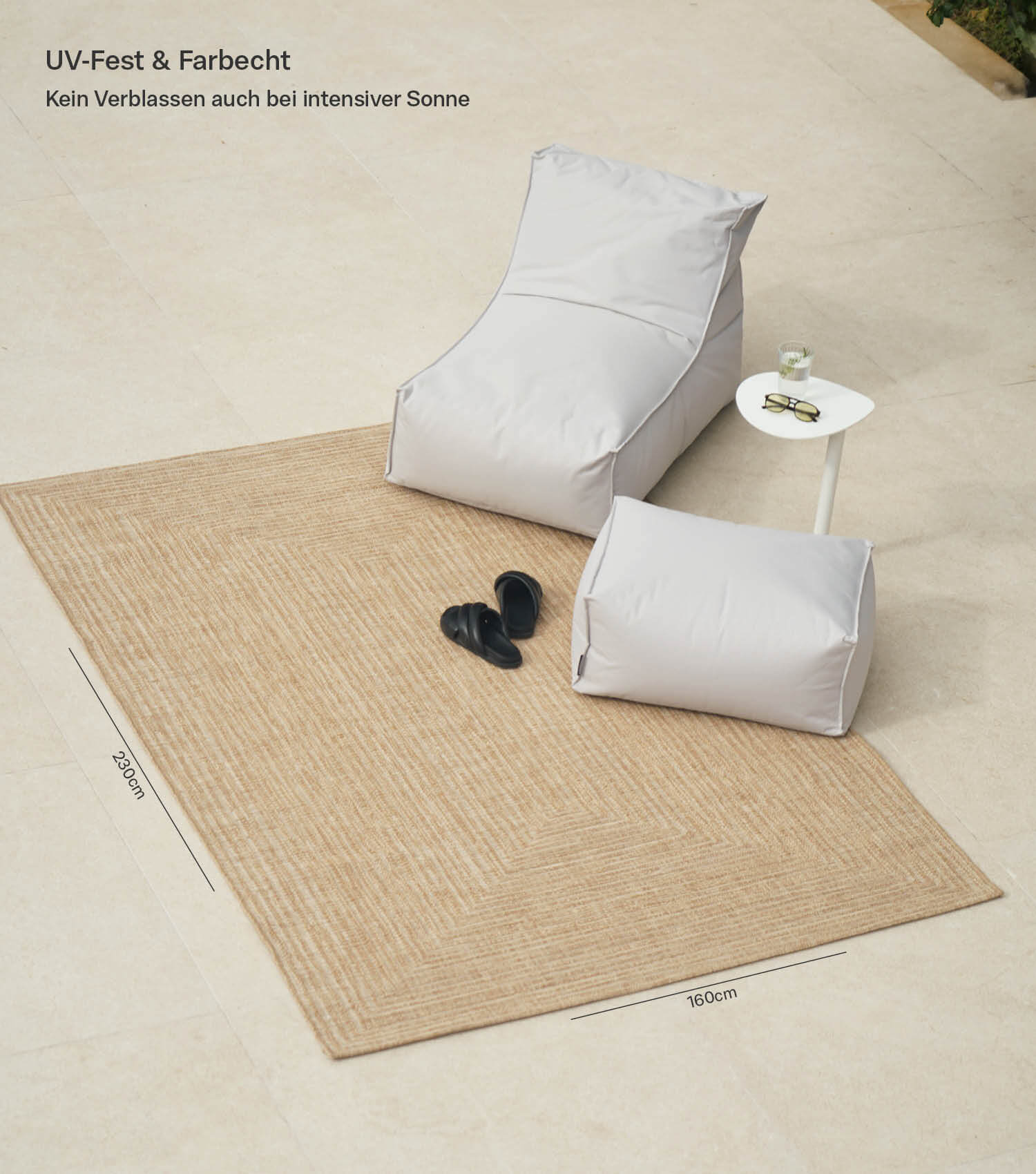 Wetterfester Outdoor Teppich Läufer oder Wohnzimmerteppich#sku_TPO2_Jack28863-055_120x170_natur#sku_TPO2_Jack28863-055_160x230_natur#sku_TPO2_Jack28863-055_200x290_natur