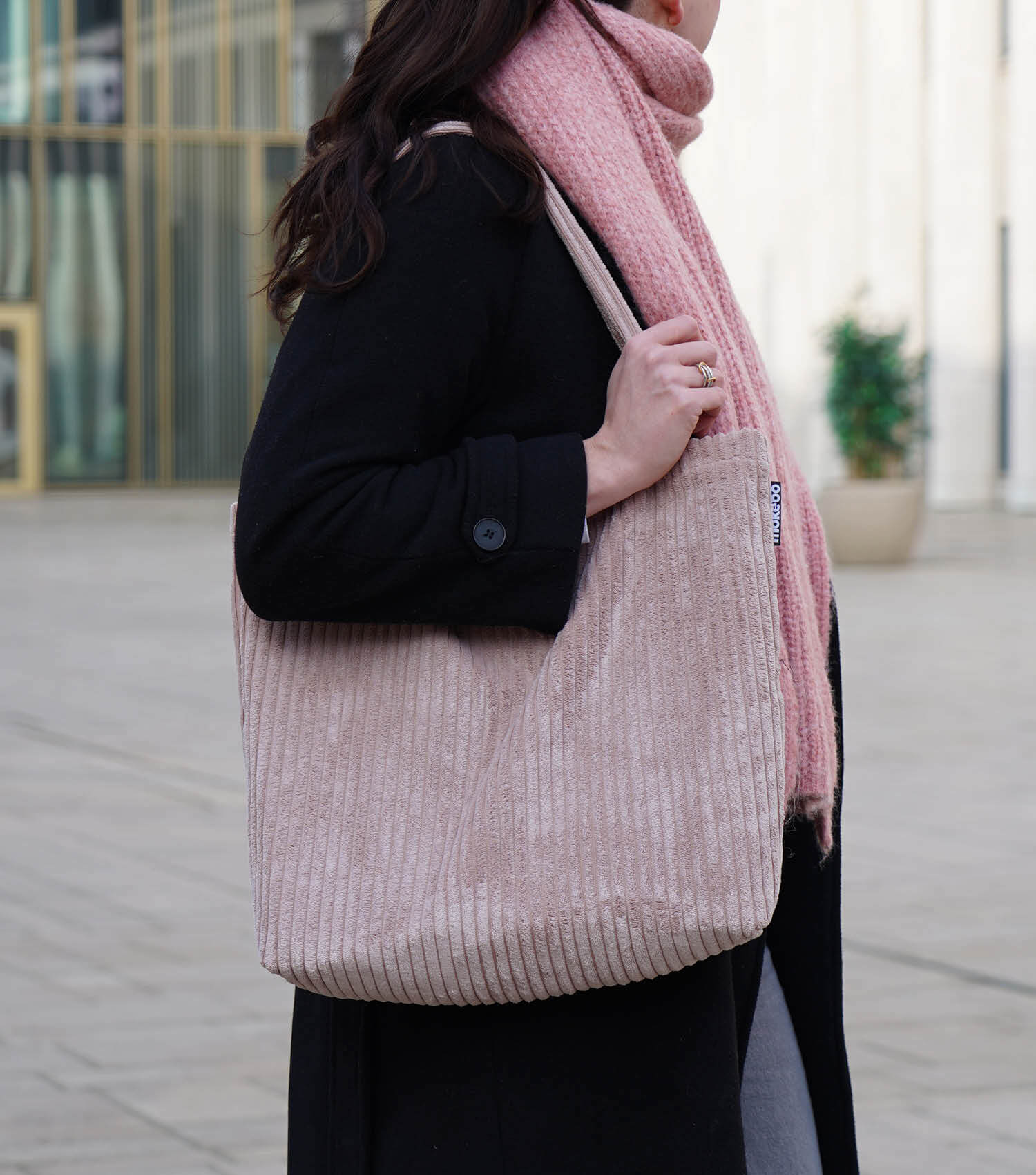 Tasche Cord Shopper Tote Bag Umhängetasche Einkaufstasche Beutel