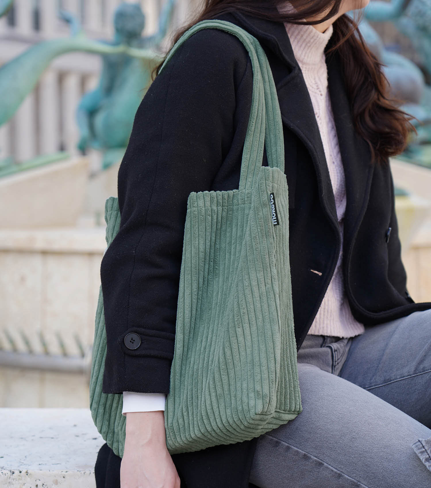 Tasche Cord Shopper Tote Bag Umhängetasche Einkaufstasche Beutel