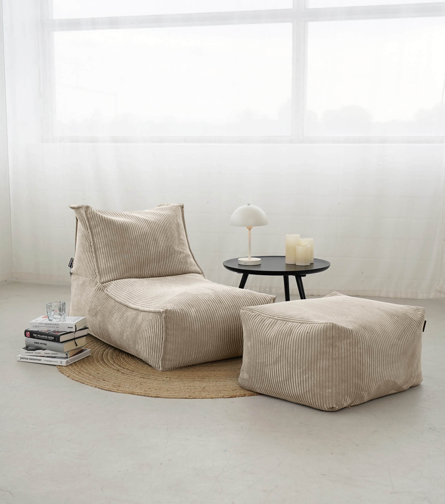 Sitzsack XXL + Pouf für Kinder & Erwachsene mit Füllung 'Der Gelassene'