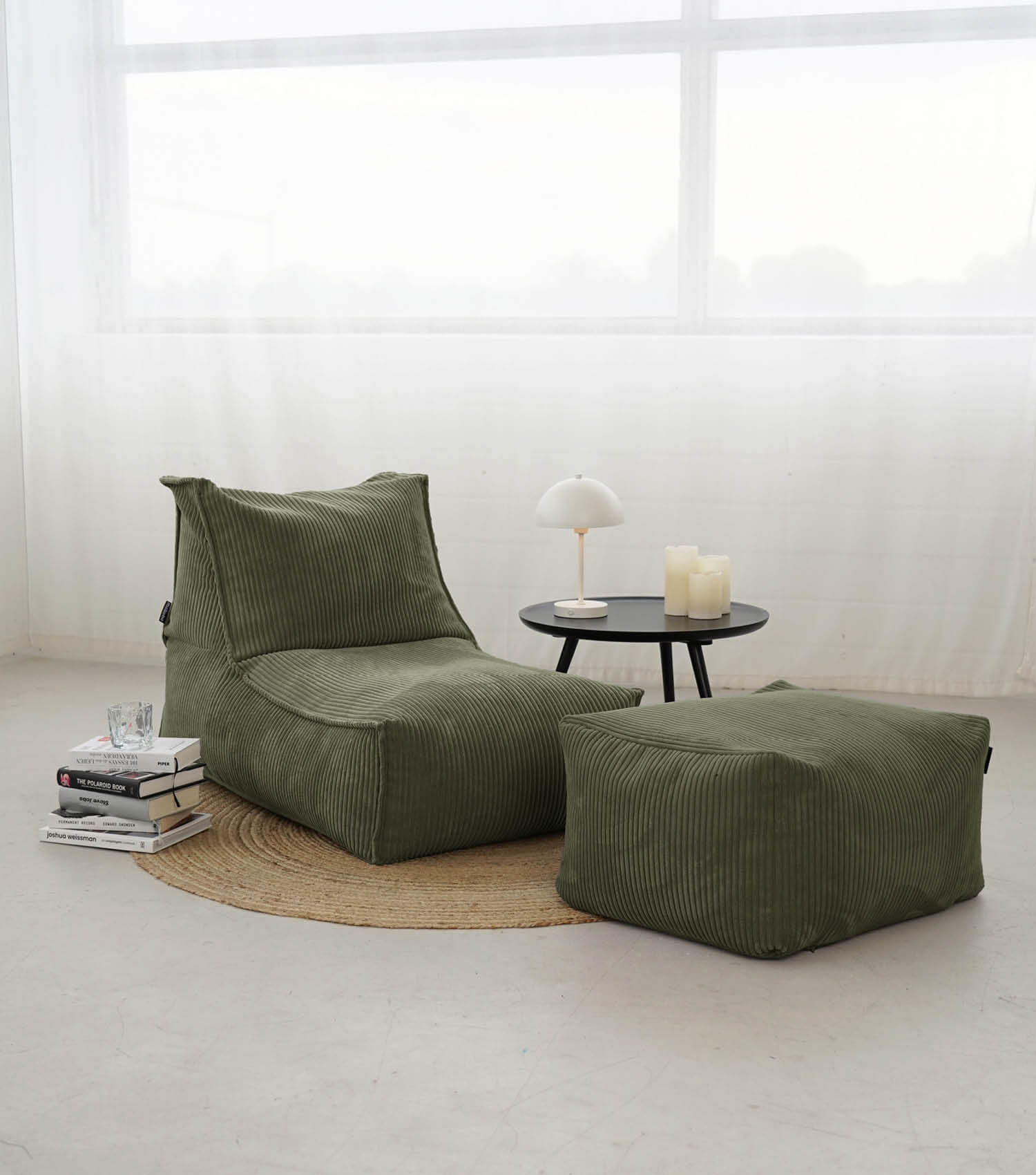 Sitzsack XXL + Pouf für Kinder & Erwachsene mit Füllung 'Der Gelassene'