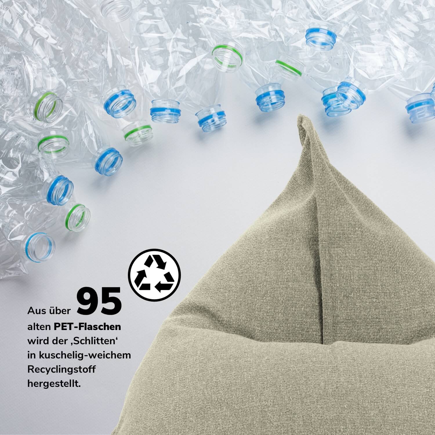 Indoor Sitzsack 'Der Schlitten' auch als Relaxliege & recycelt