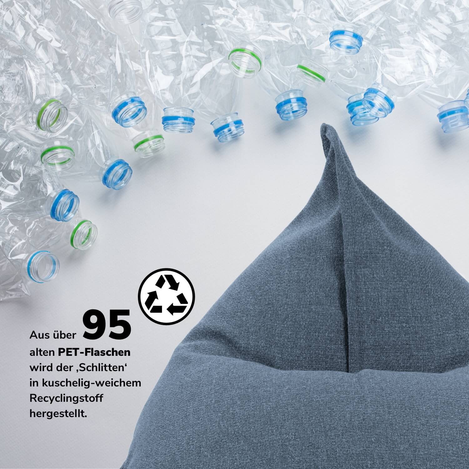 Indoor Sitzsack 'Der Schlitten' auch als Relaxliege & recycelt