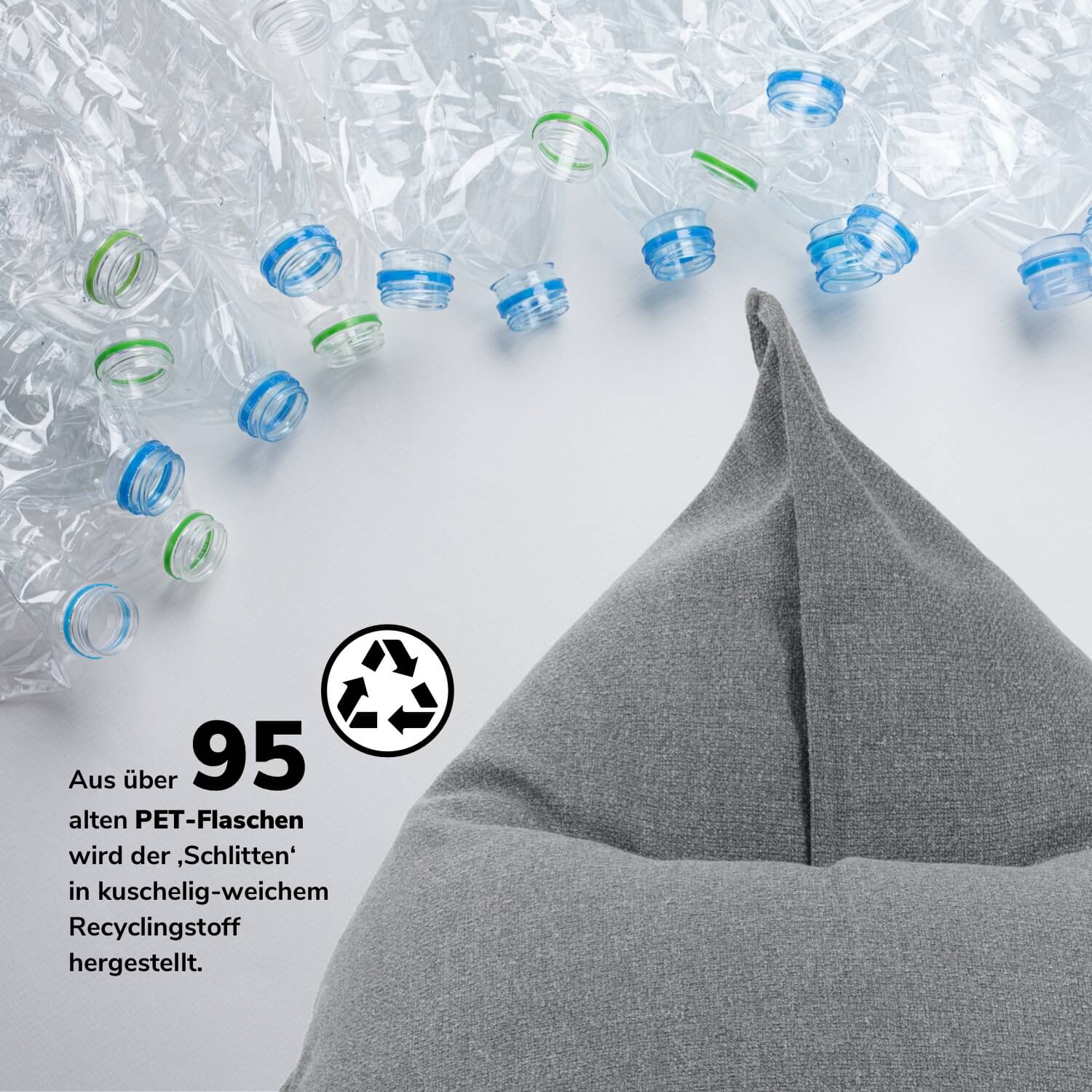 Indoor Sitzsack 'Der Schlitten' auch als Relaxliege & recycelt